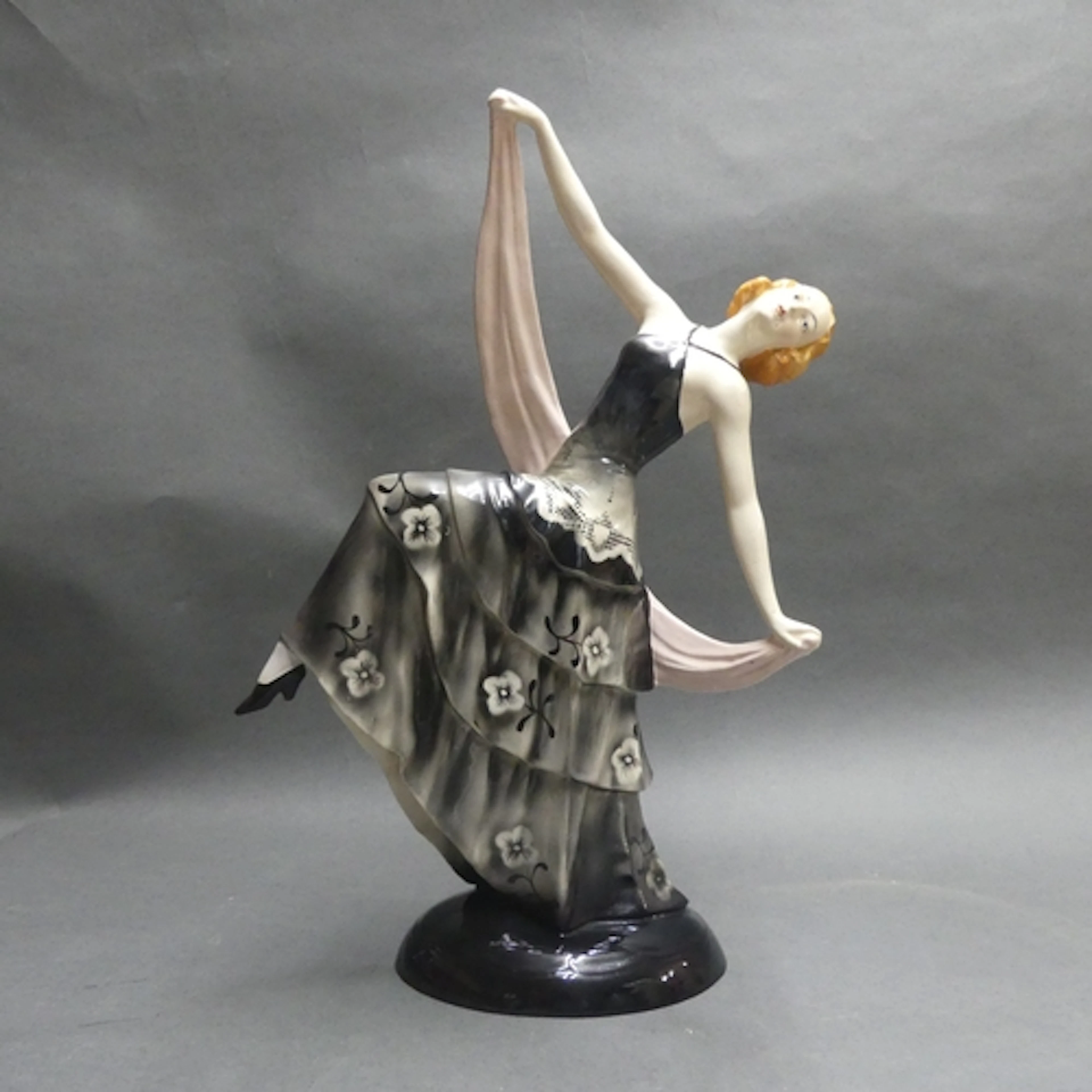 Goldscheider - A large Art Deco glazed ceramic figure, study...