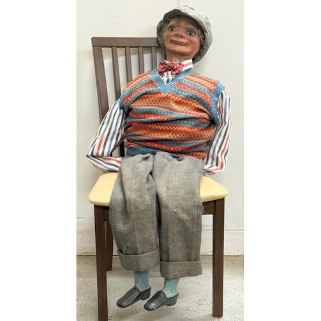 A vintage ventriloquist's dummy