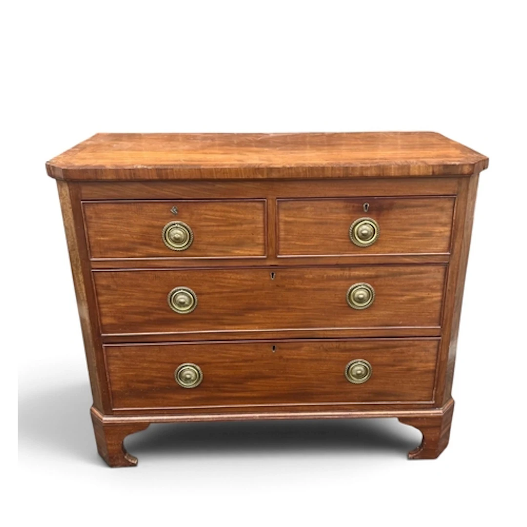 A GEORGE III STYLE MAHOGANY CHEST OF TWO SHORT AND TWO LONG ...