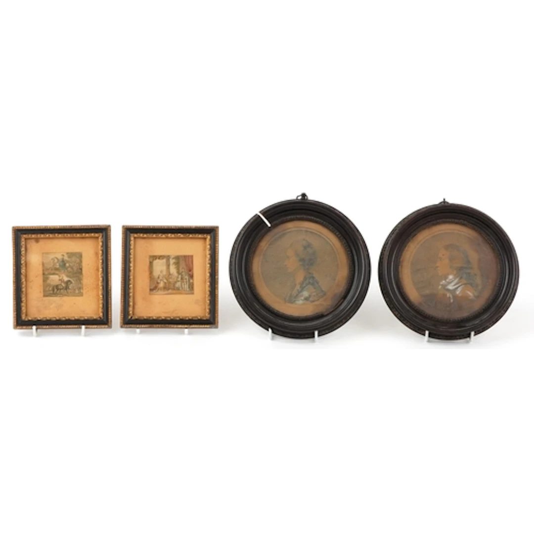 Two miniature 19th century George Baxter coloured engravings...