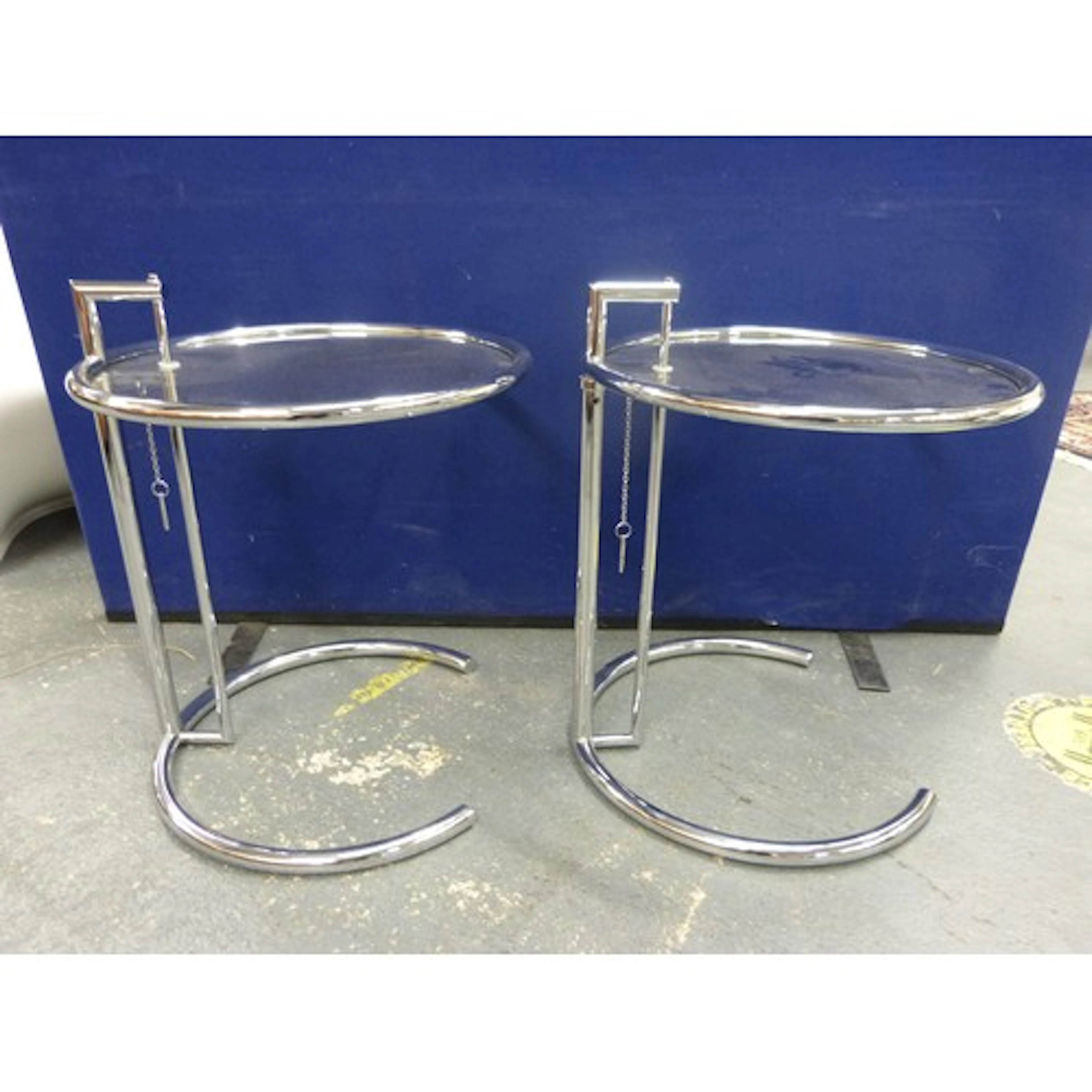 Pair of 20th century Eileen Gray adjustable coffee tables, R...