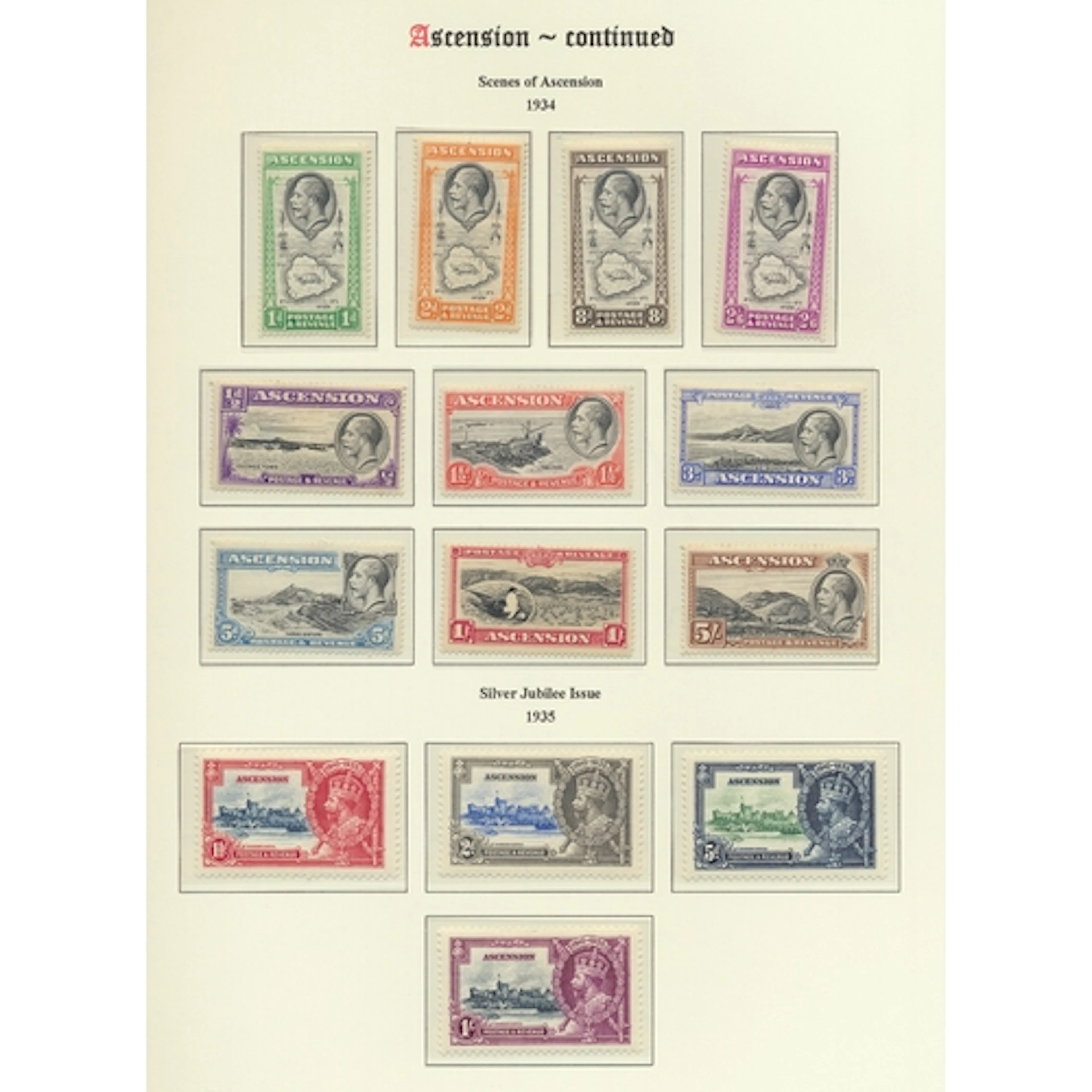 Ascension. A mint KGV and KGVI collection on Lighthouse albu...