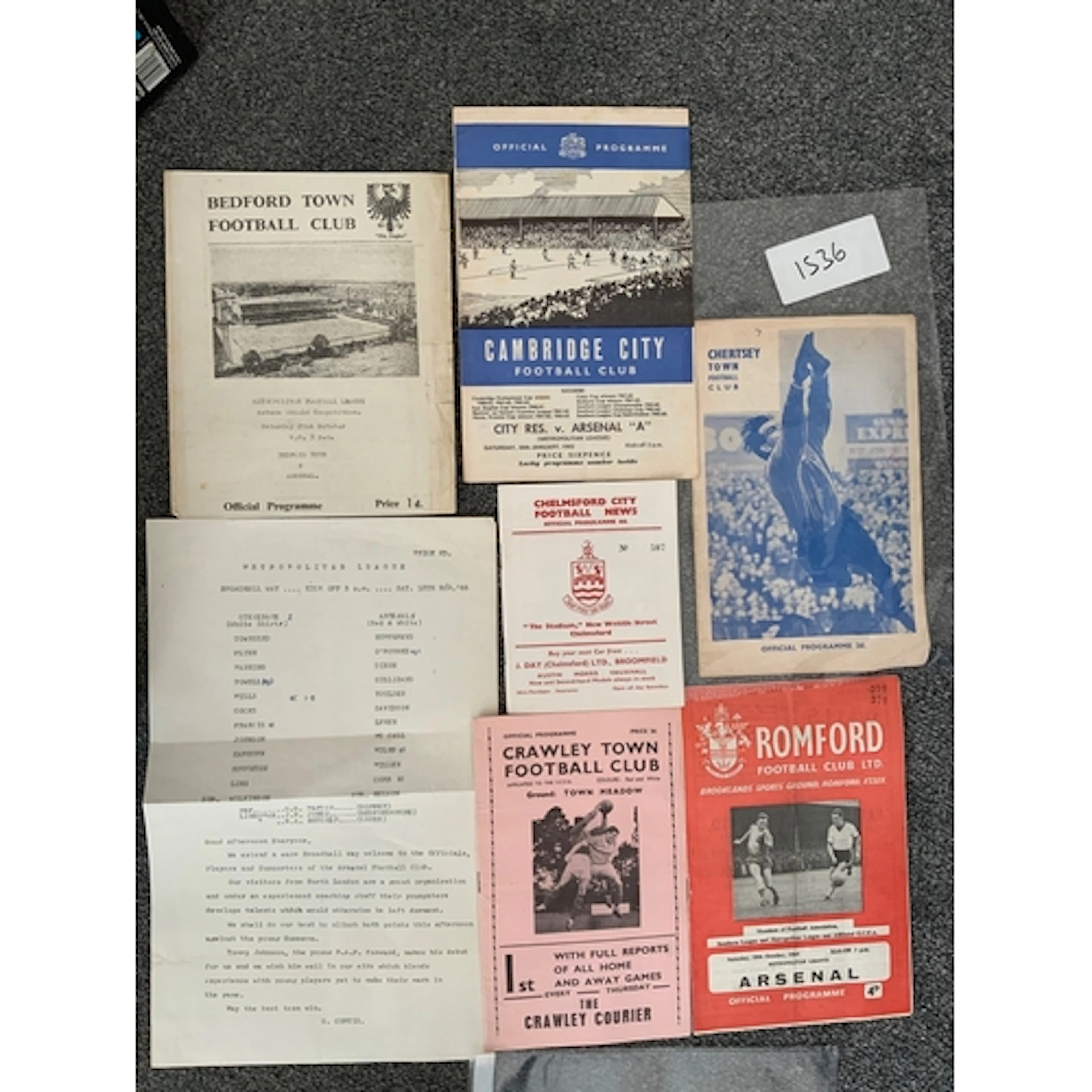 Arsenal Metropolitan League Away Football Programmes: 61/62 ...