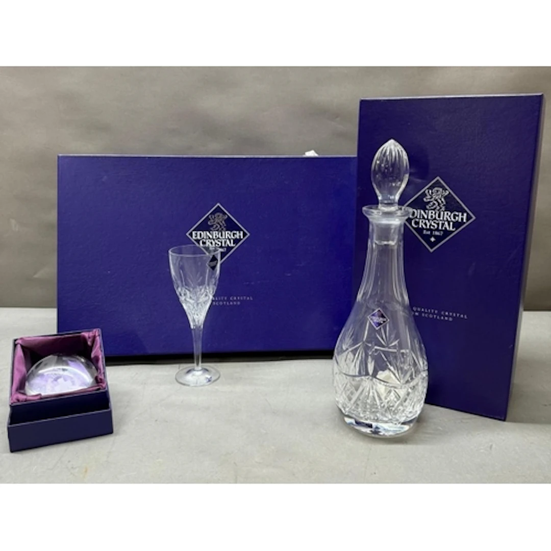 An Edinburgh crystal decanter together with six glasses and ...