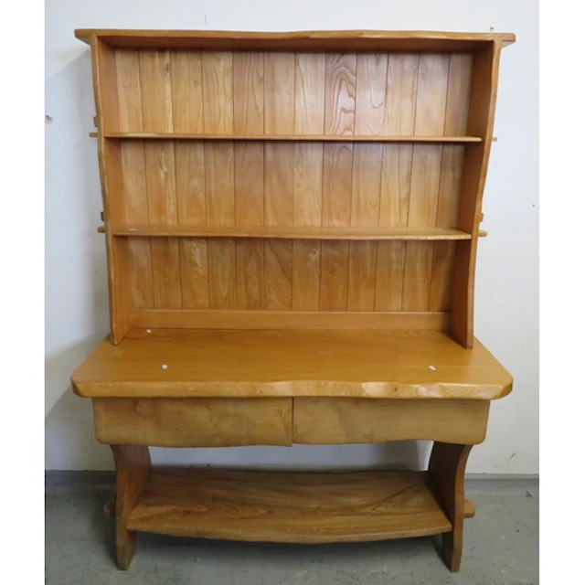Large Blonde Oak Kitchen Dresser/Welsh Dresser, superstructu...