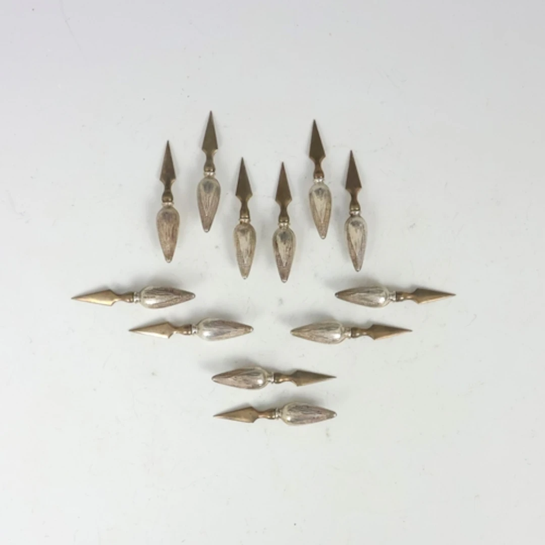A set of 20th century white metal mounted 'corn on the cob' ...
