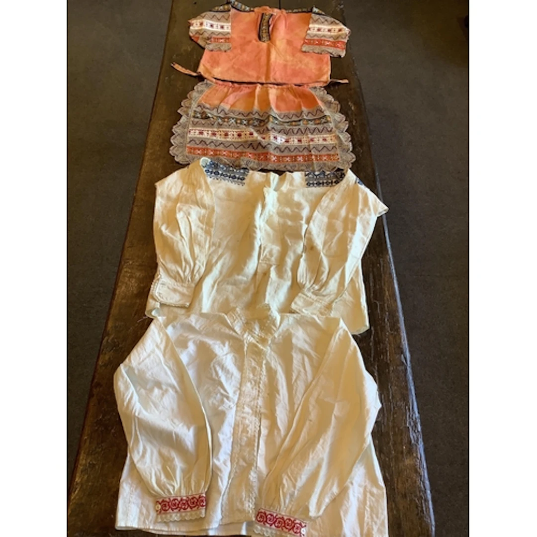 Four items 19th early 20th century girls Russian/Ukraine emb...