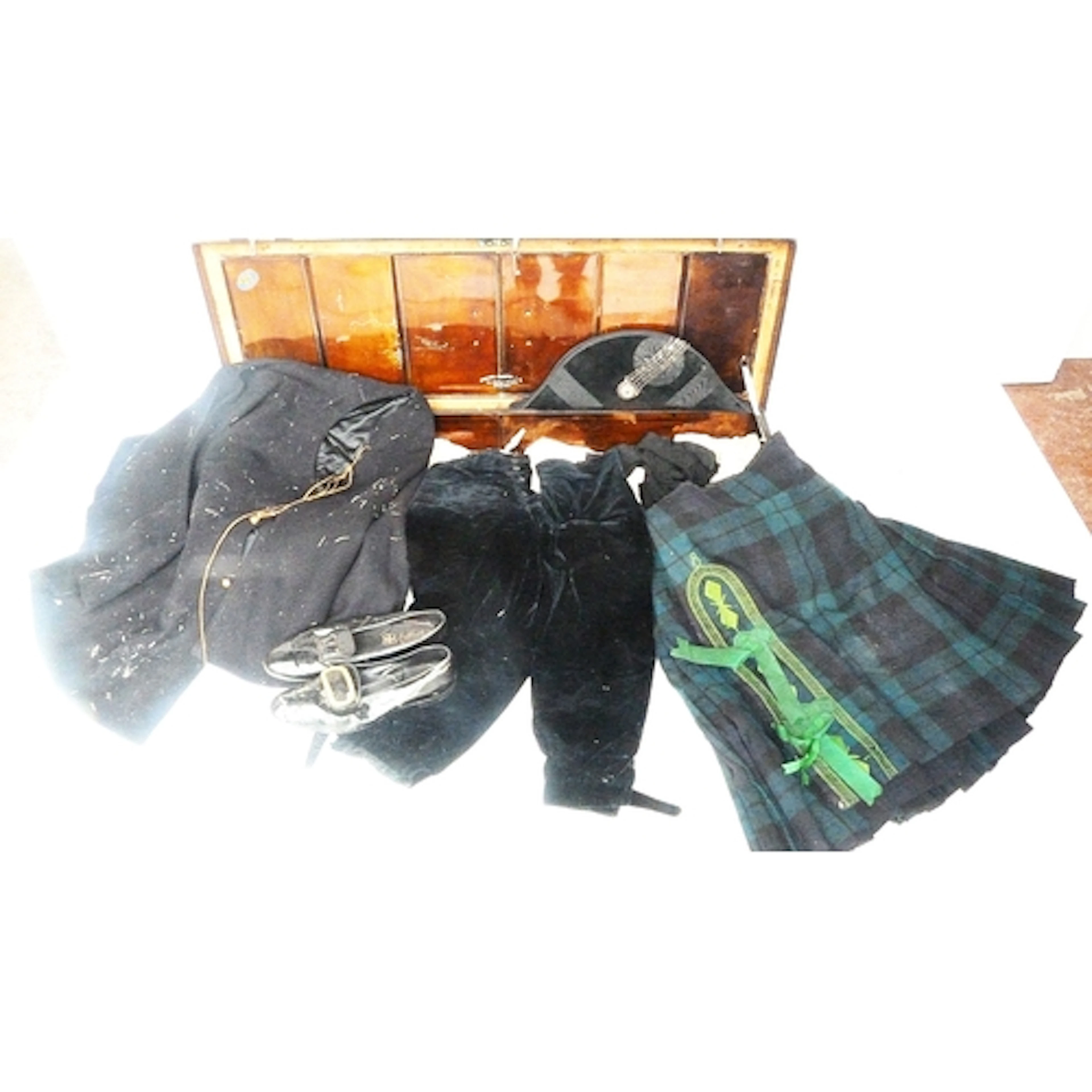 WWII era Royal Regiment of Scotland military tartan kilt wit...