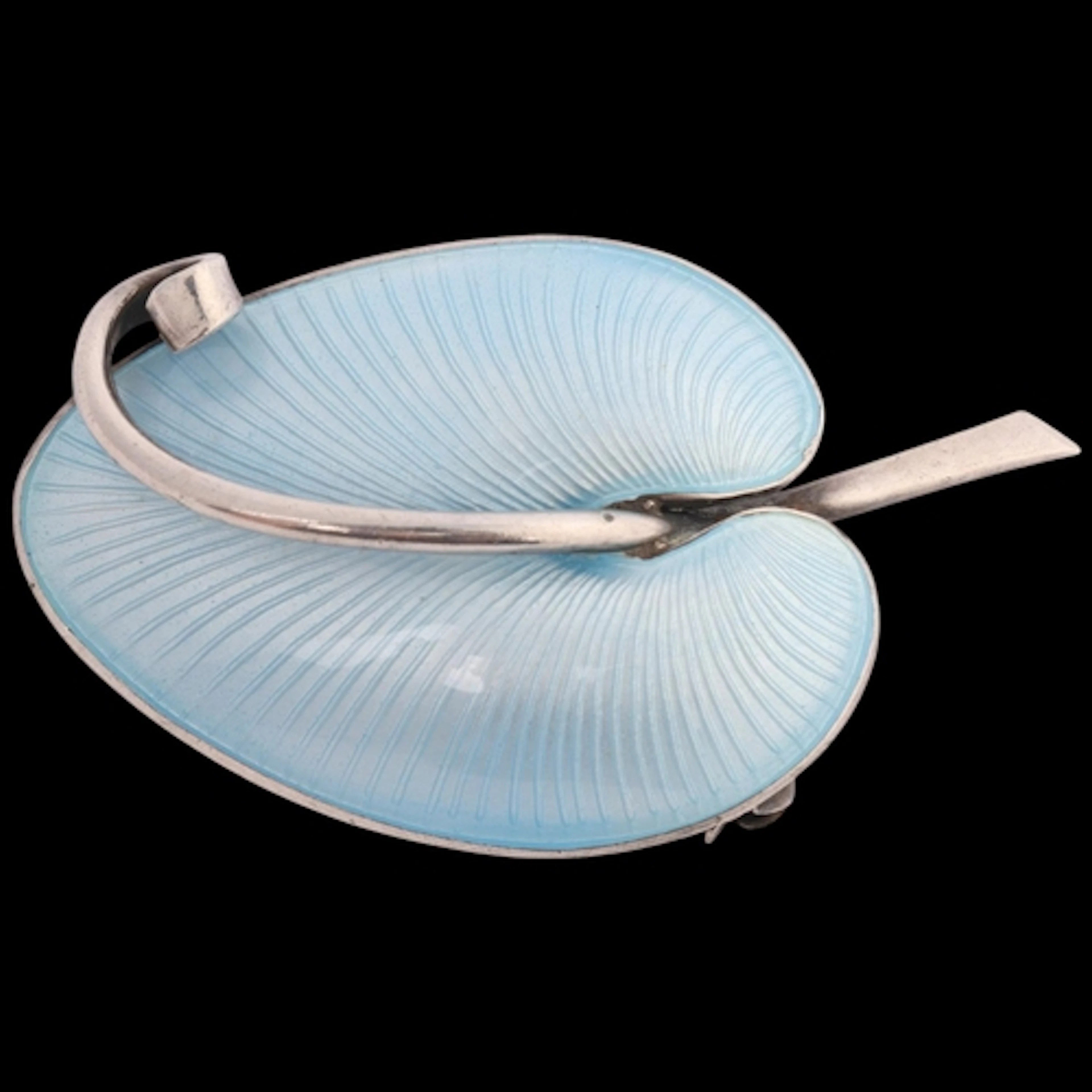 VOLMER BAHNER - a Danish modernist sterling silver blue enam...