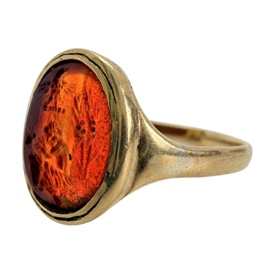 An Ancient Roman carnelian intaglio engraved with a complex ...
