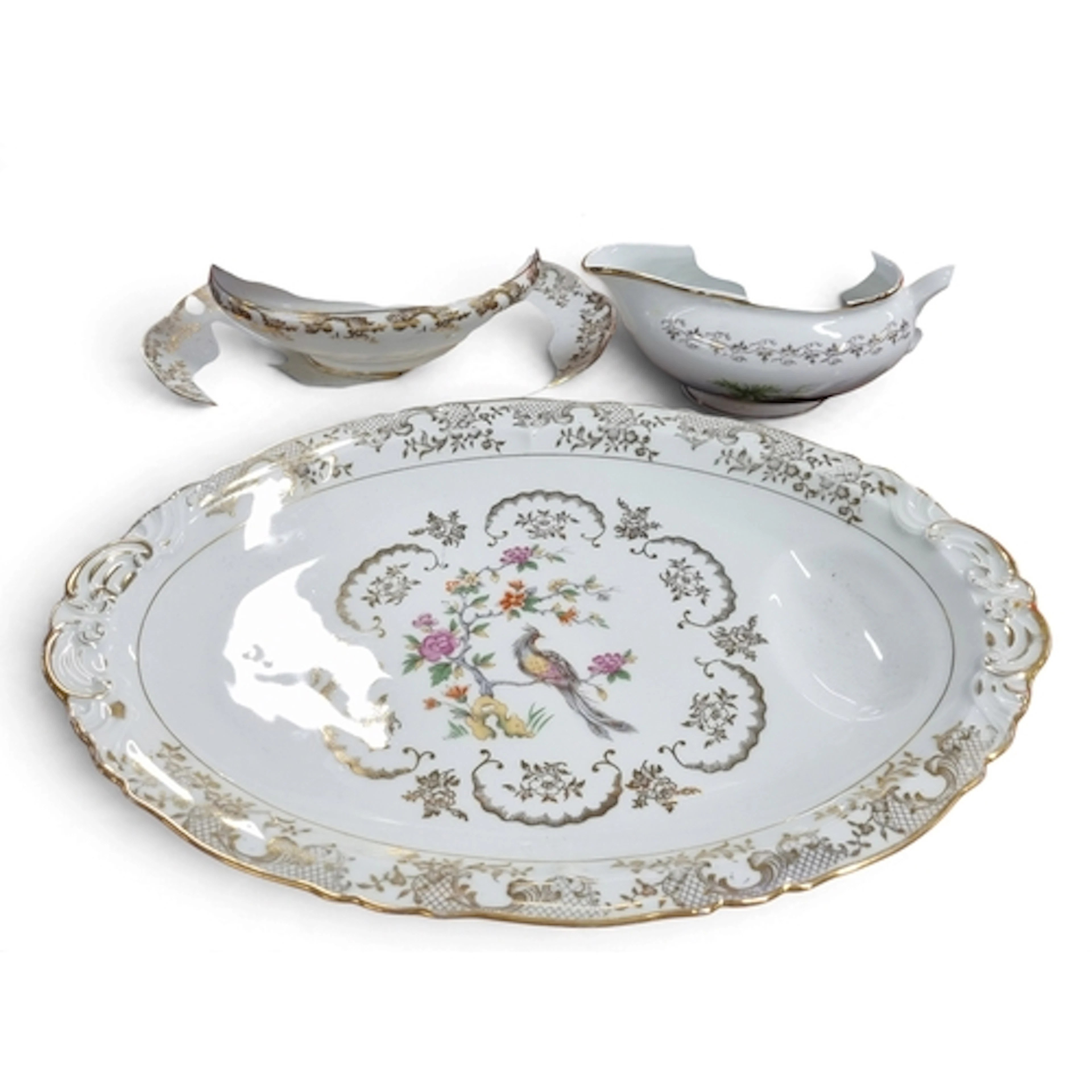 Two late 19th early 20th Century Limoges Fish Servers and Sa...
