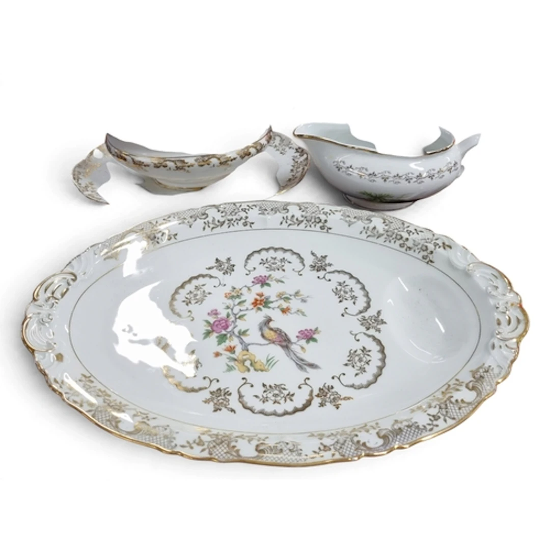 Two late 19th early 20th Century Limoges Fish Servers and Sa...