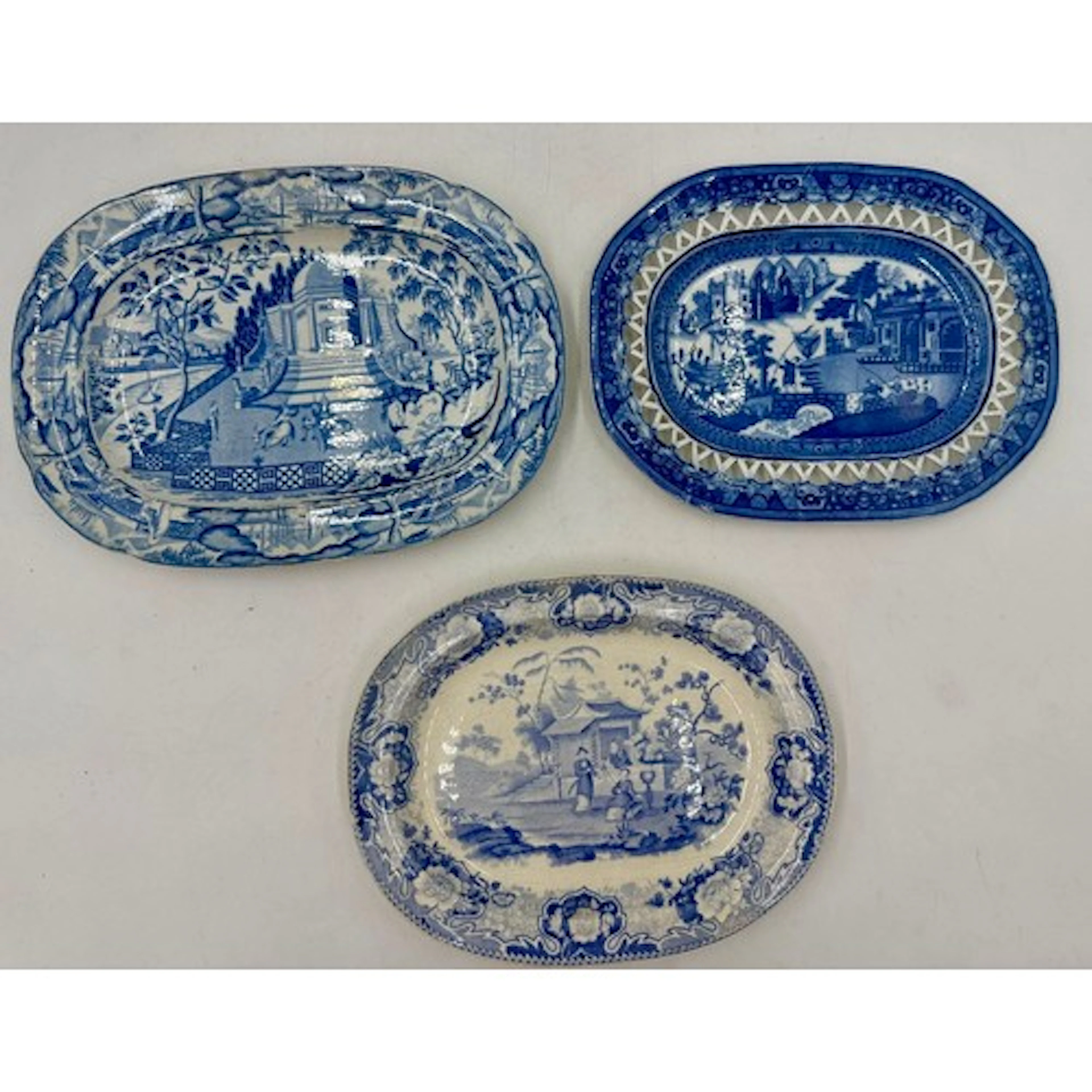 A group of early 19th century blue and white transfer-printe...