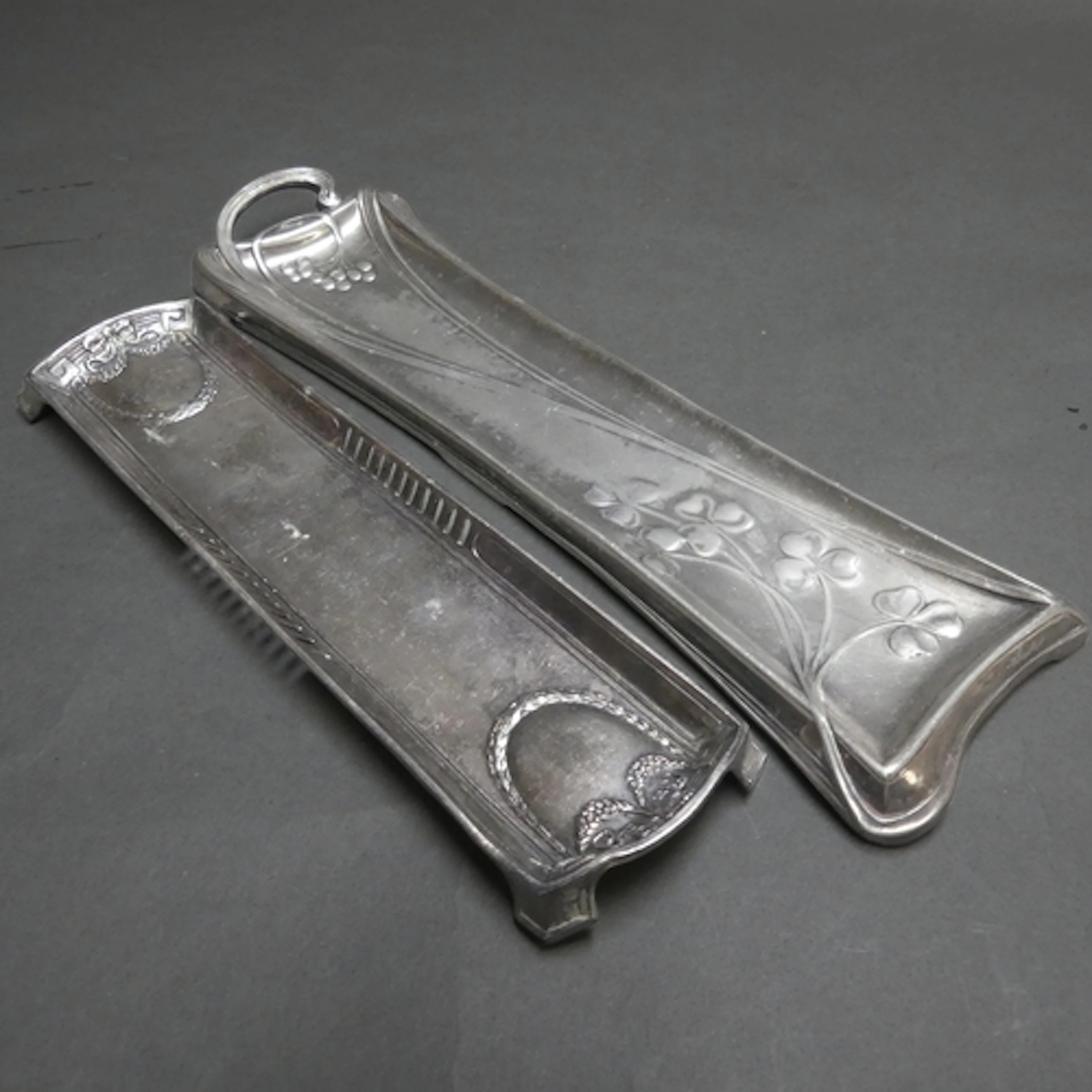 WMF - Two Art Nouveau silver plated Brittania metal desk sta...