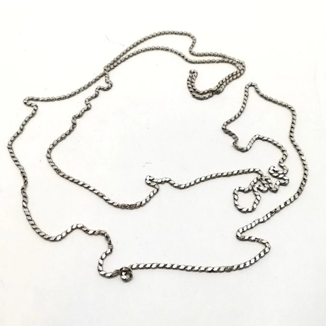 Antique unmarked silver fancy link languard chain - 200cm & ...