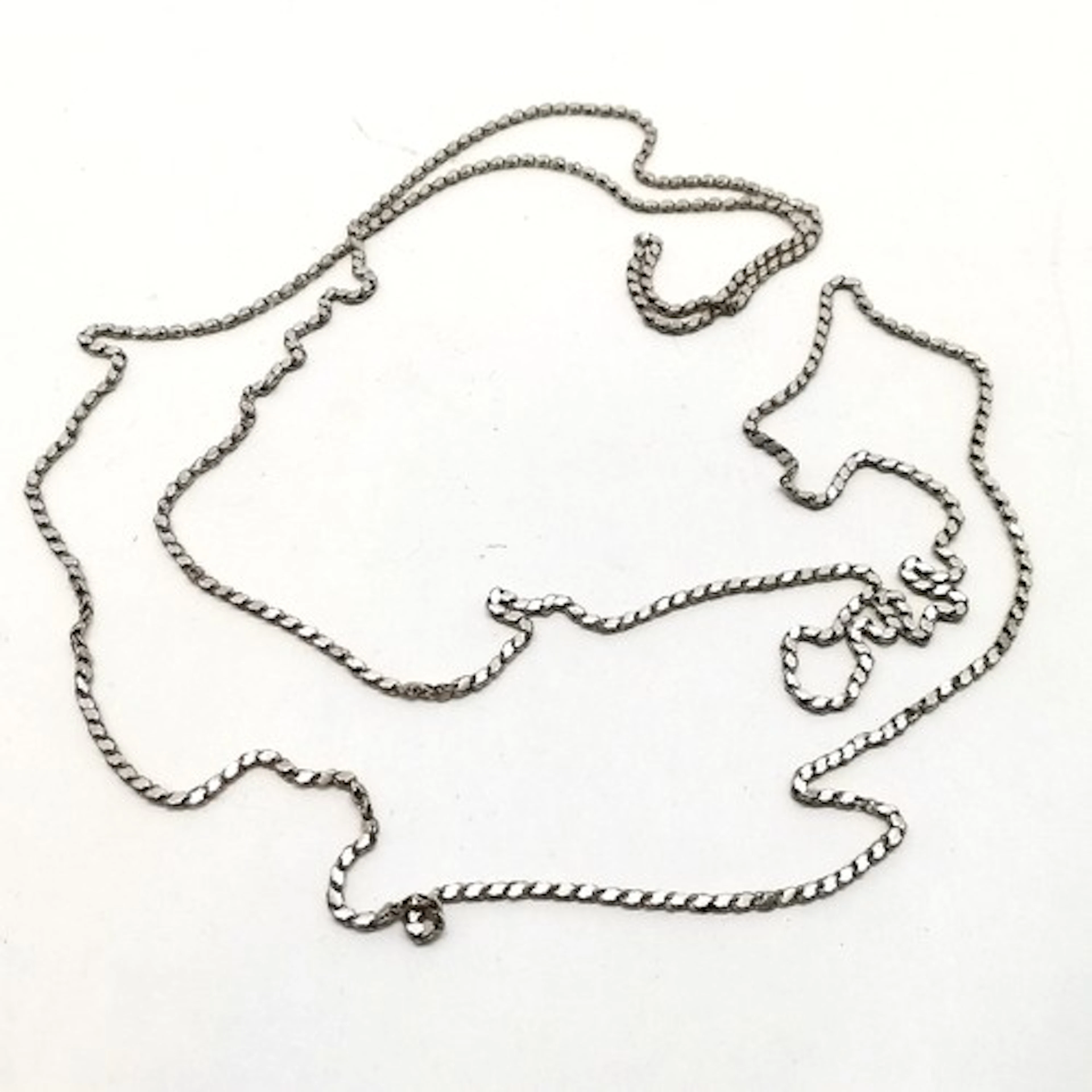 Antique unmarked silver fancy link languard chain - 200cm & ...