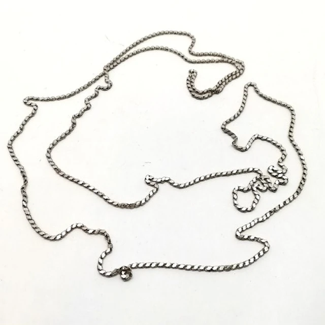Antique unmarked silver fancy link languard chain - 200cm & ...