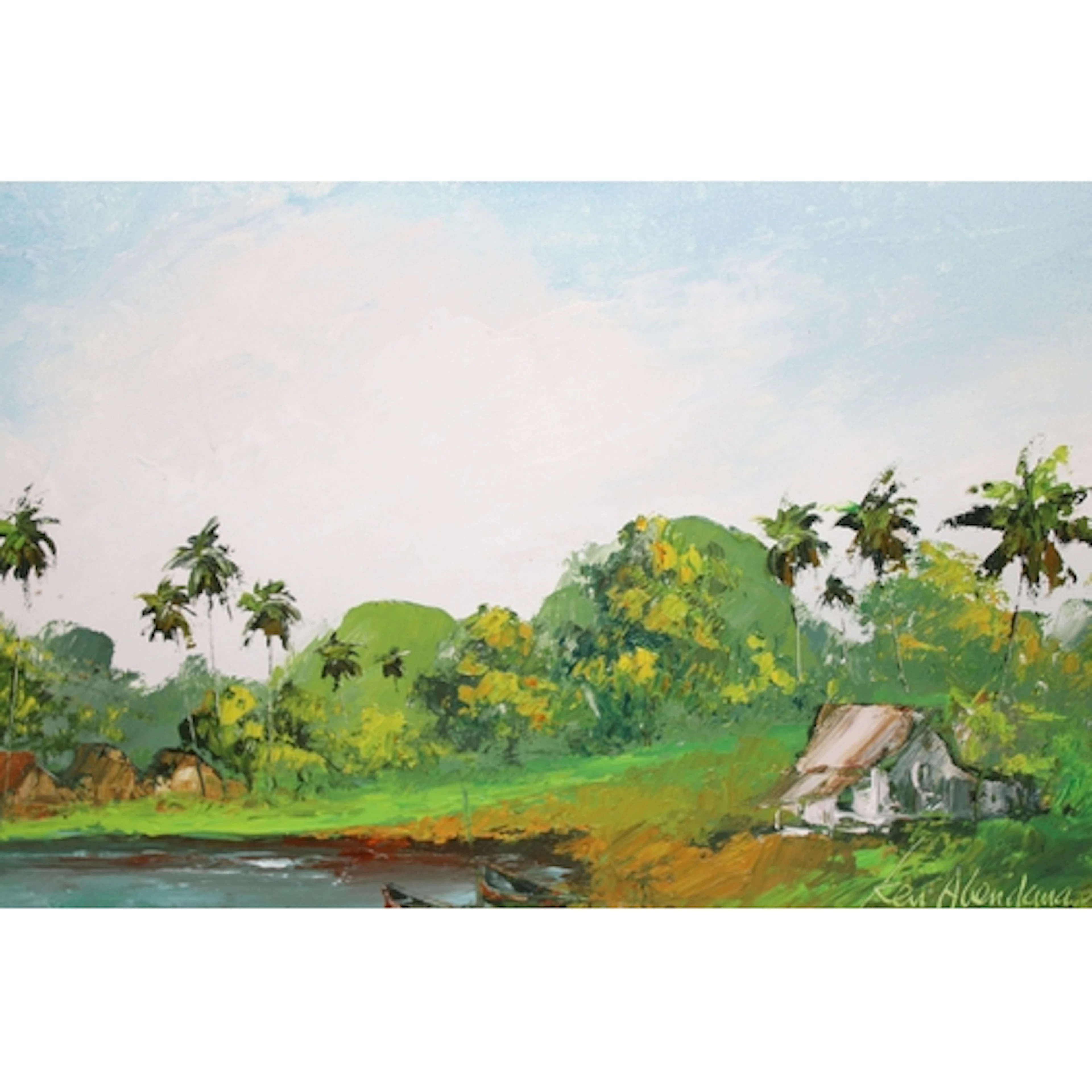Kenneth Abendana Spencer, pair of oil paintings on canvas, J...
