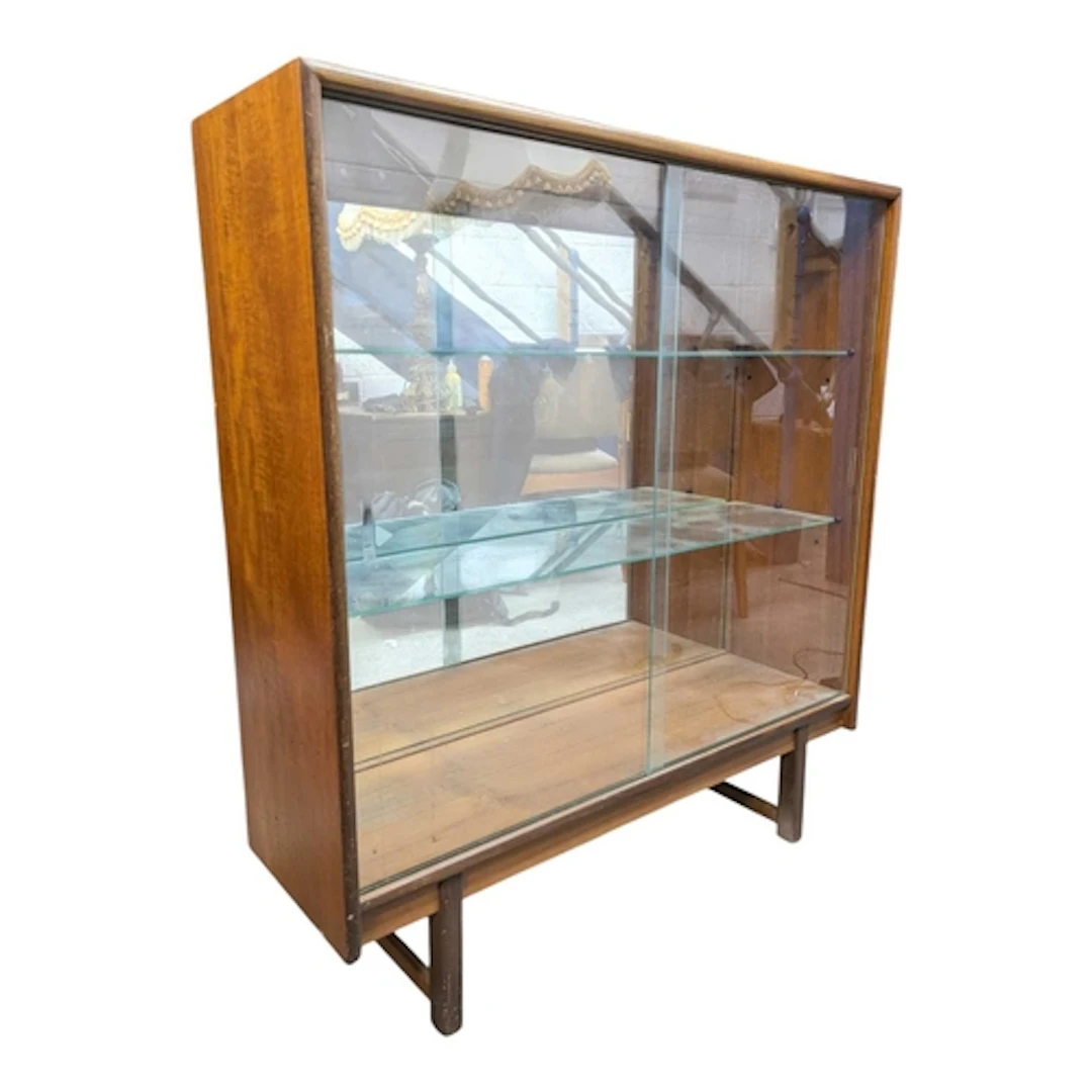 Turnidge of London - Mid century teak china display cabinet....