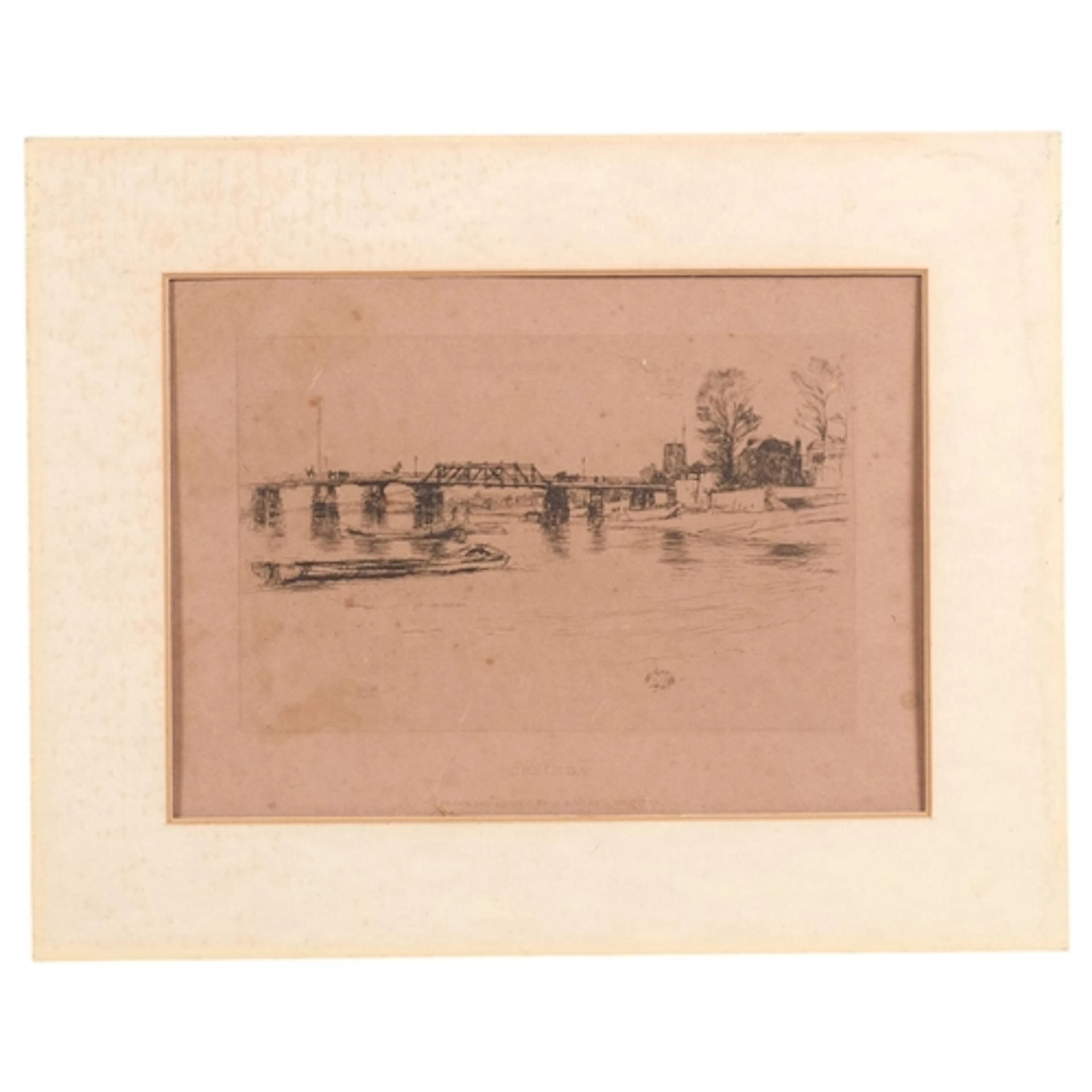 James McNeill Whistler, Chelsea, etching, plate 13cm x 20cm,...