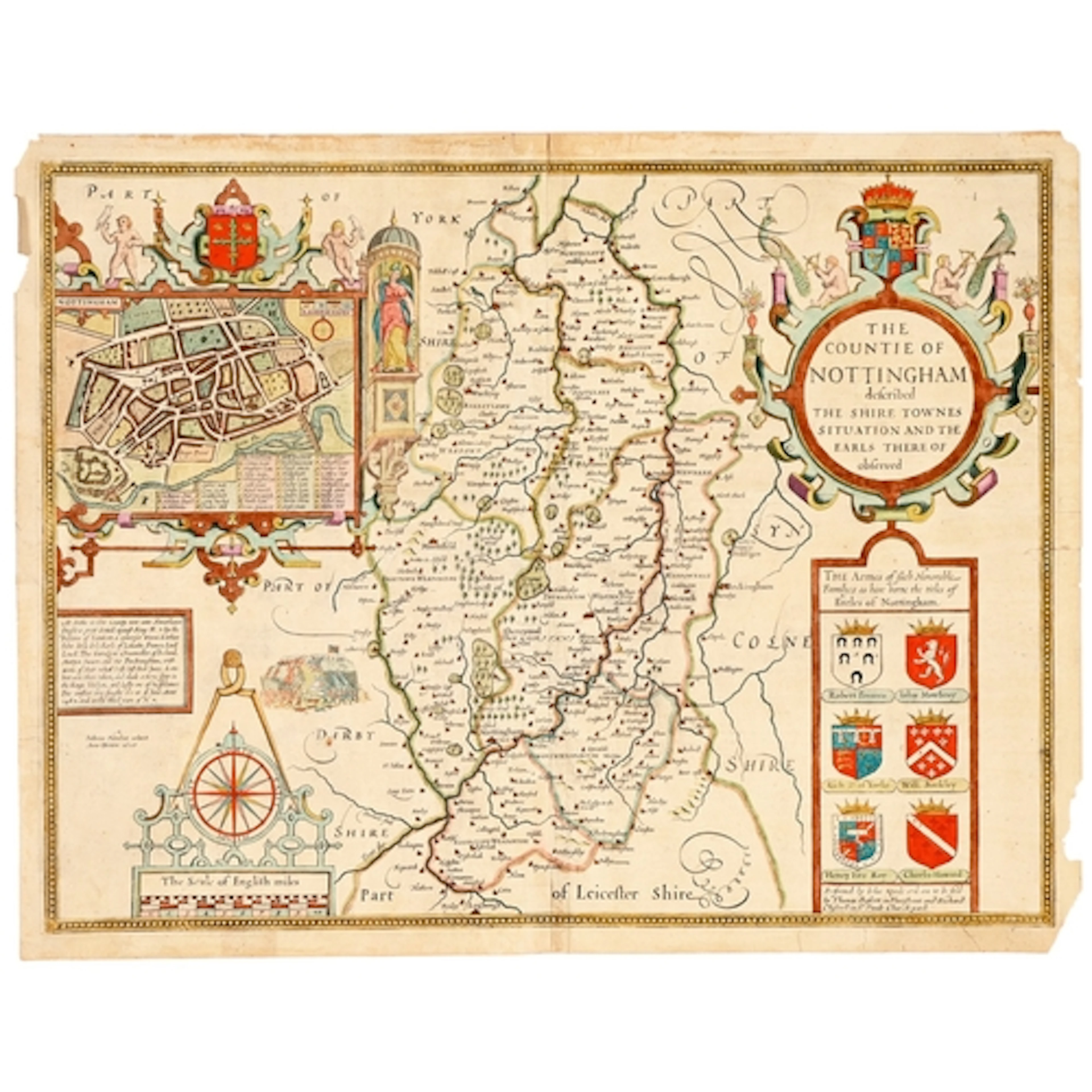 Nottinghamshire. Maps of the county, 17th c and later, vario...