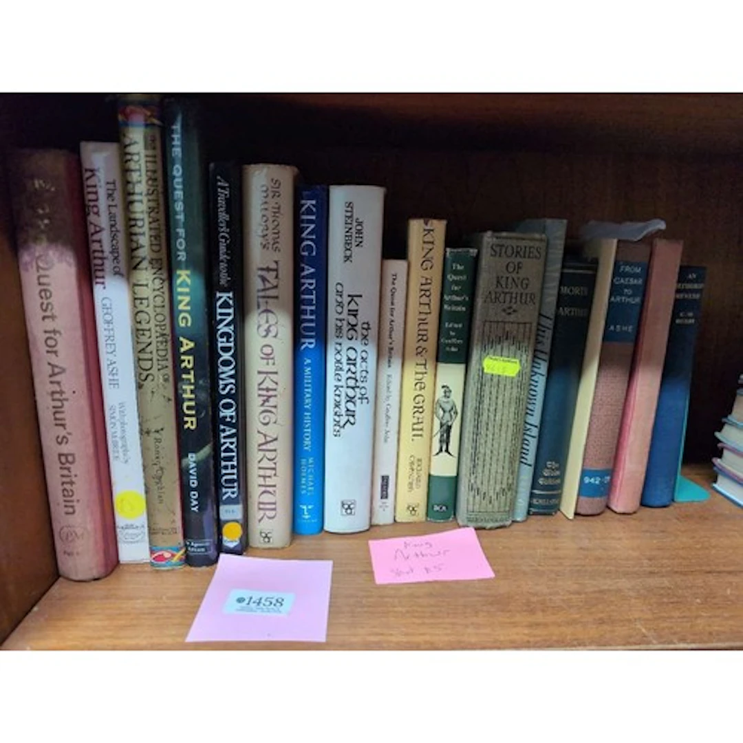 A collection of books on "King Arthur".