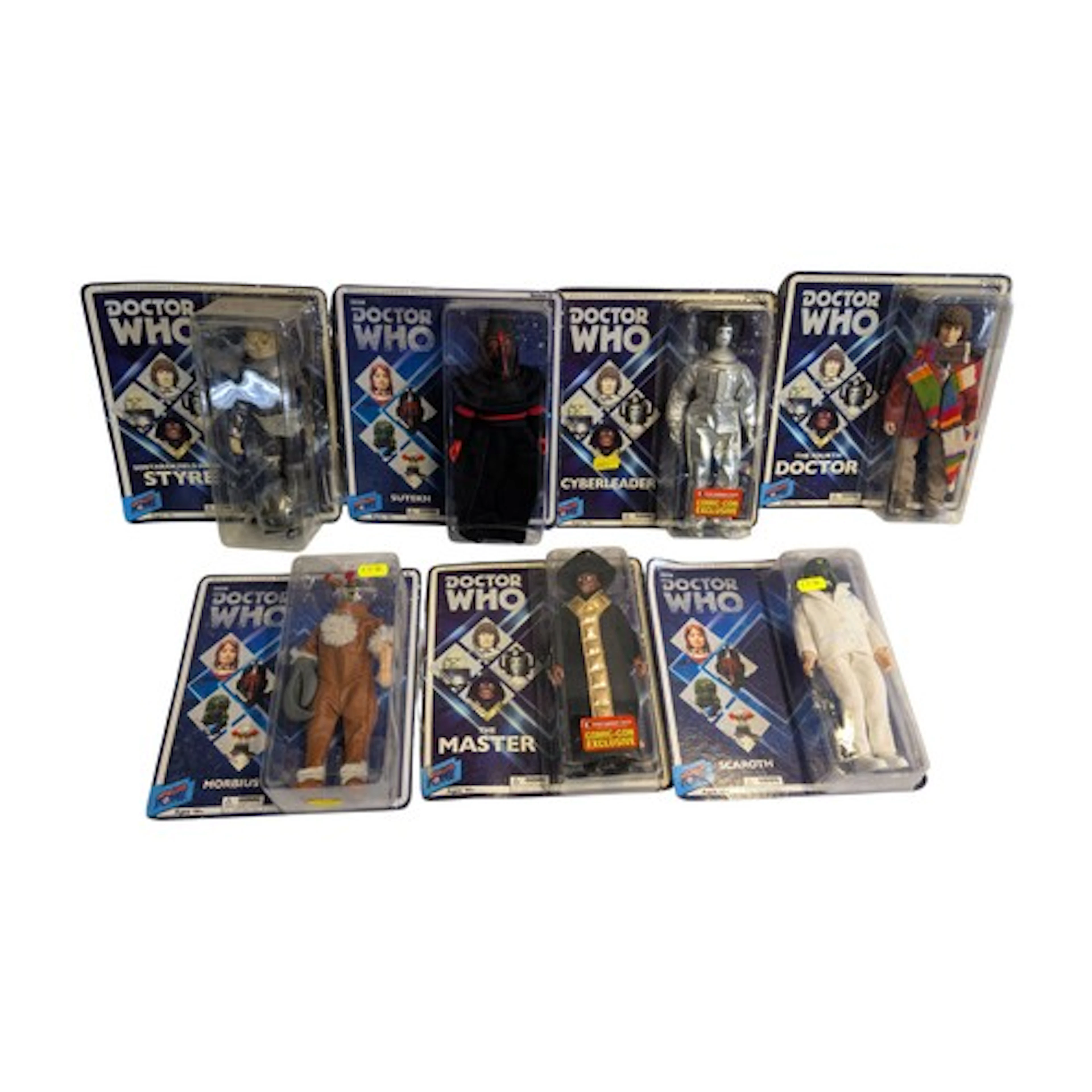 7 x Bif Bang Pow! and EMCE Toys 8" Dr Who action figures: Cy...