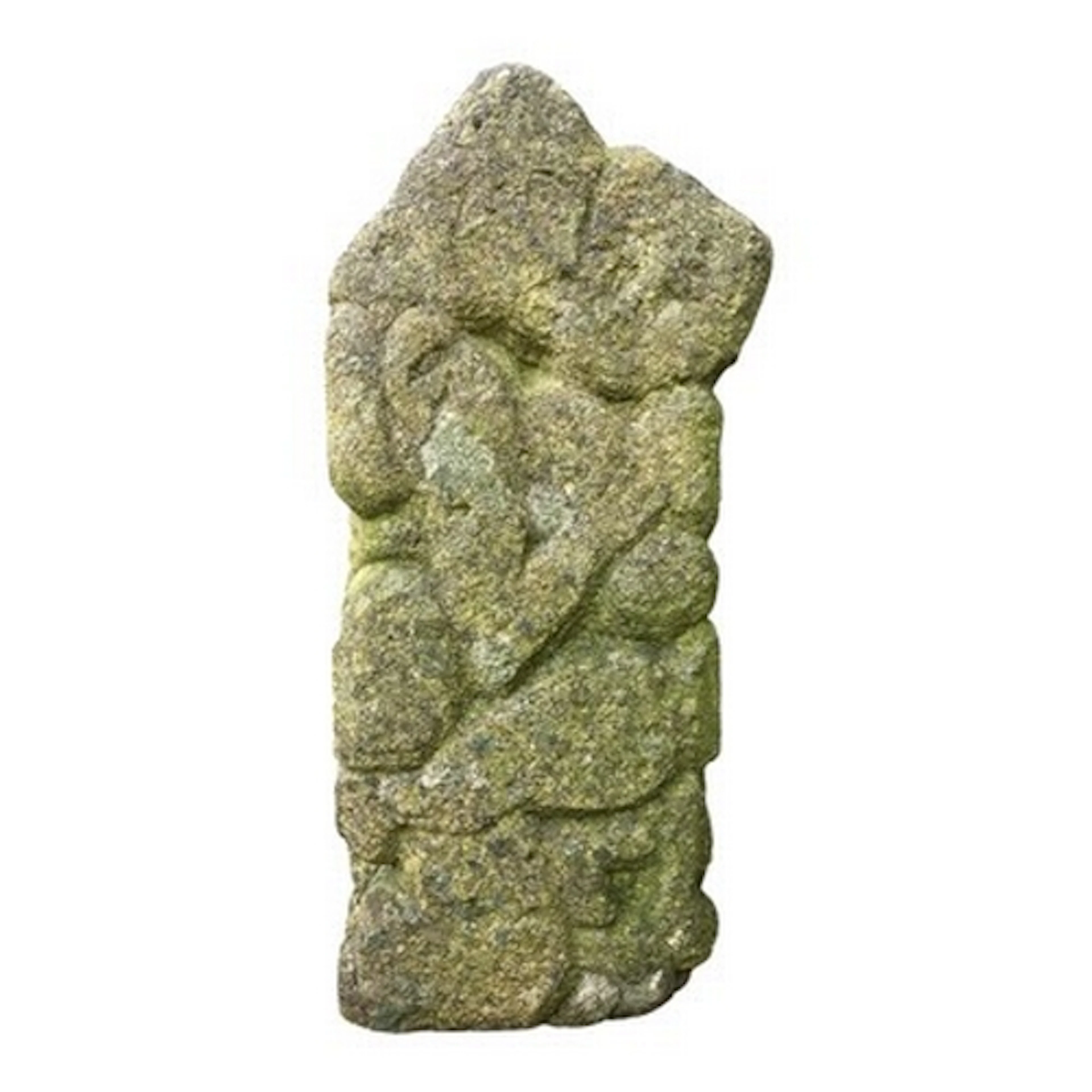A carved stone Pagan anthropomorphic statue/sculpture of hug...