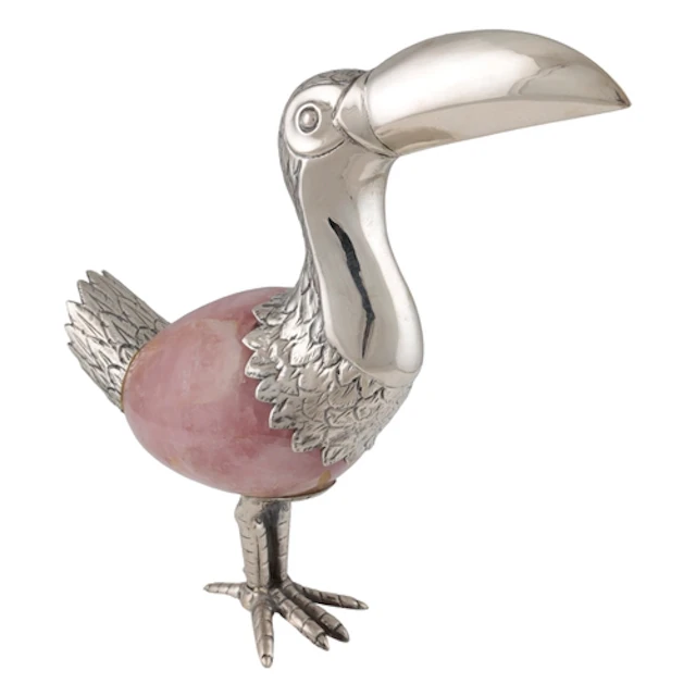 An Elizabeth II unmarked white metal mounted rose quartz fre...