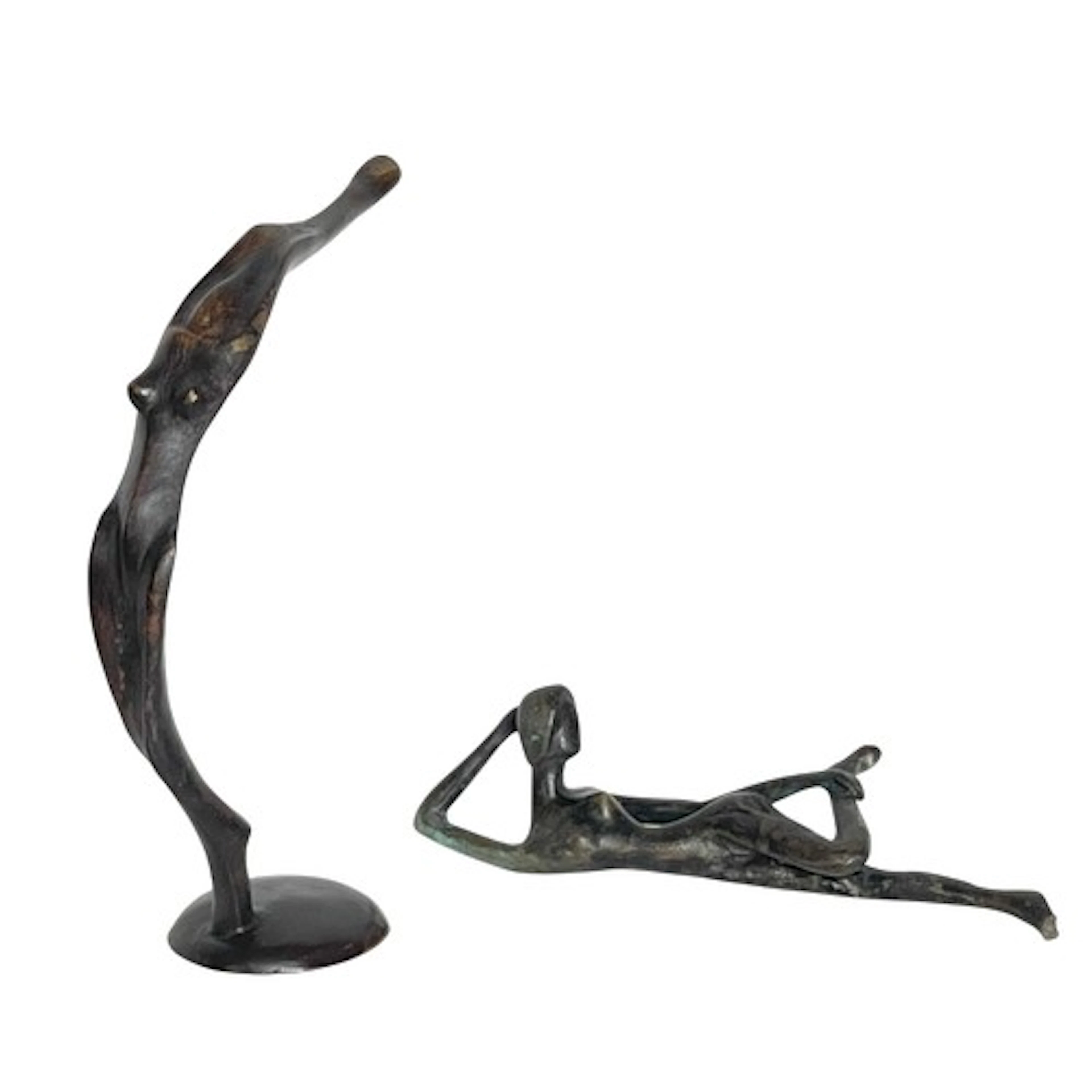 Two bronze figures, “Dancing Lady on base”, 22cm, and “Danci...