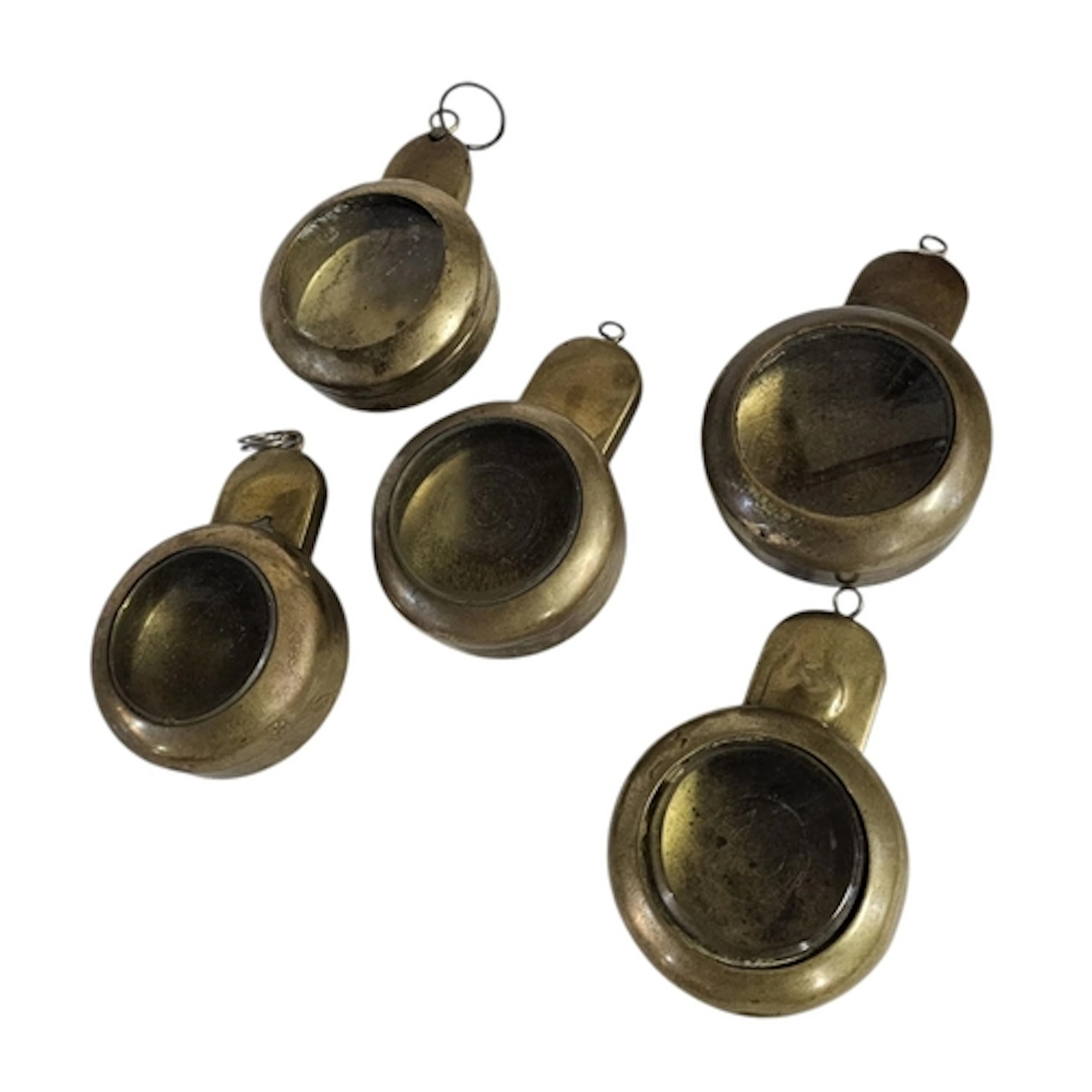 Lot 262 A SET OF FIVE 19TH CENTURY BRASS VERGE POCKET WATCH ...