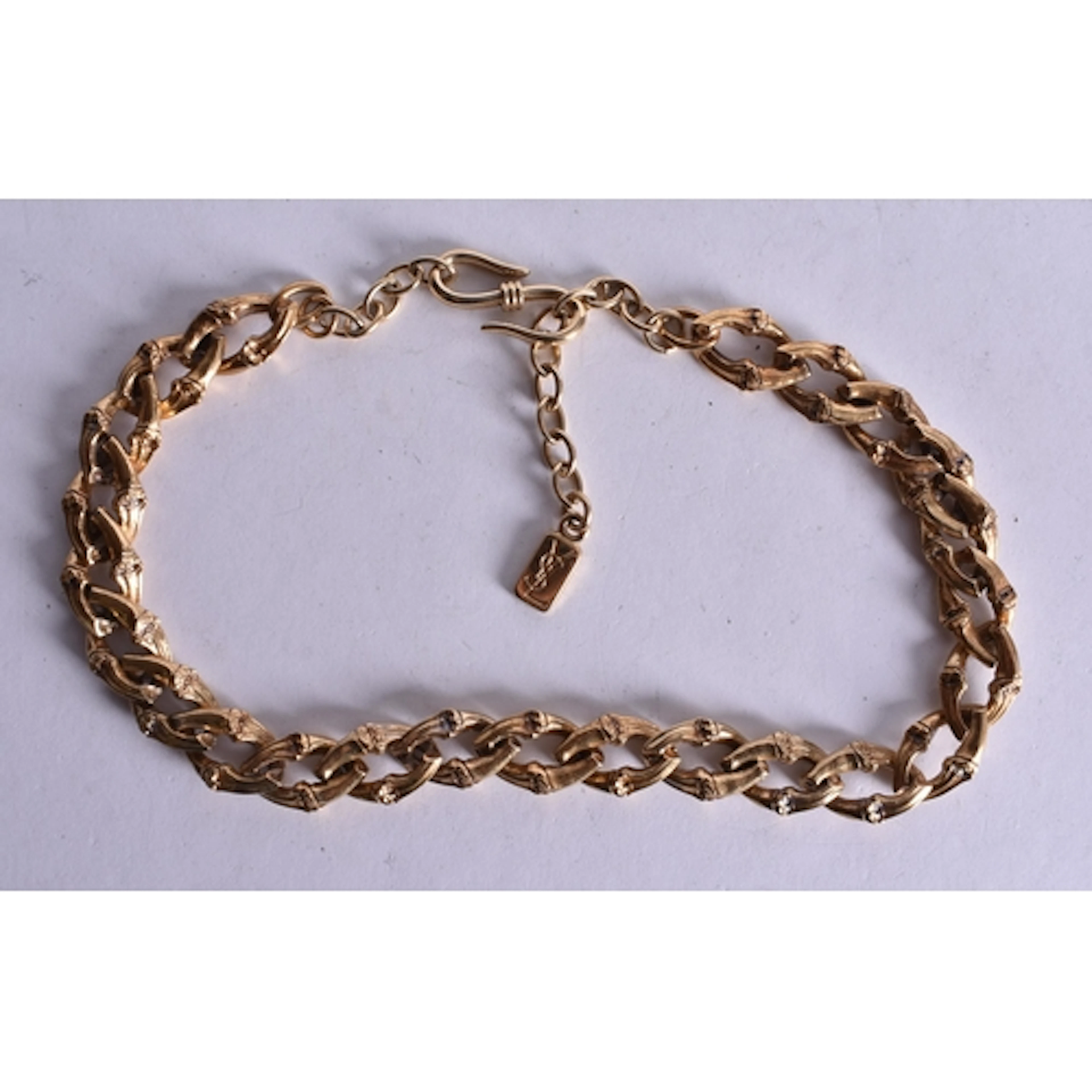 Yves Saint Laurent Gold Tone Chunky Necklace. 48 cm long.