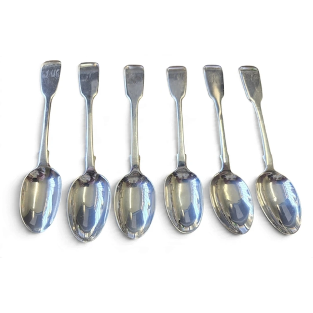 A matched set of six Silver Spoons Henry Holland London. 113...