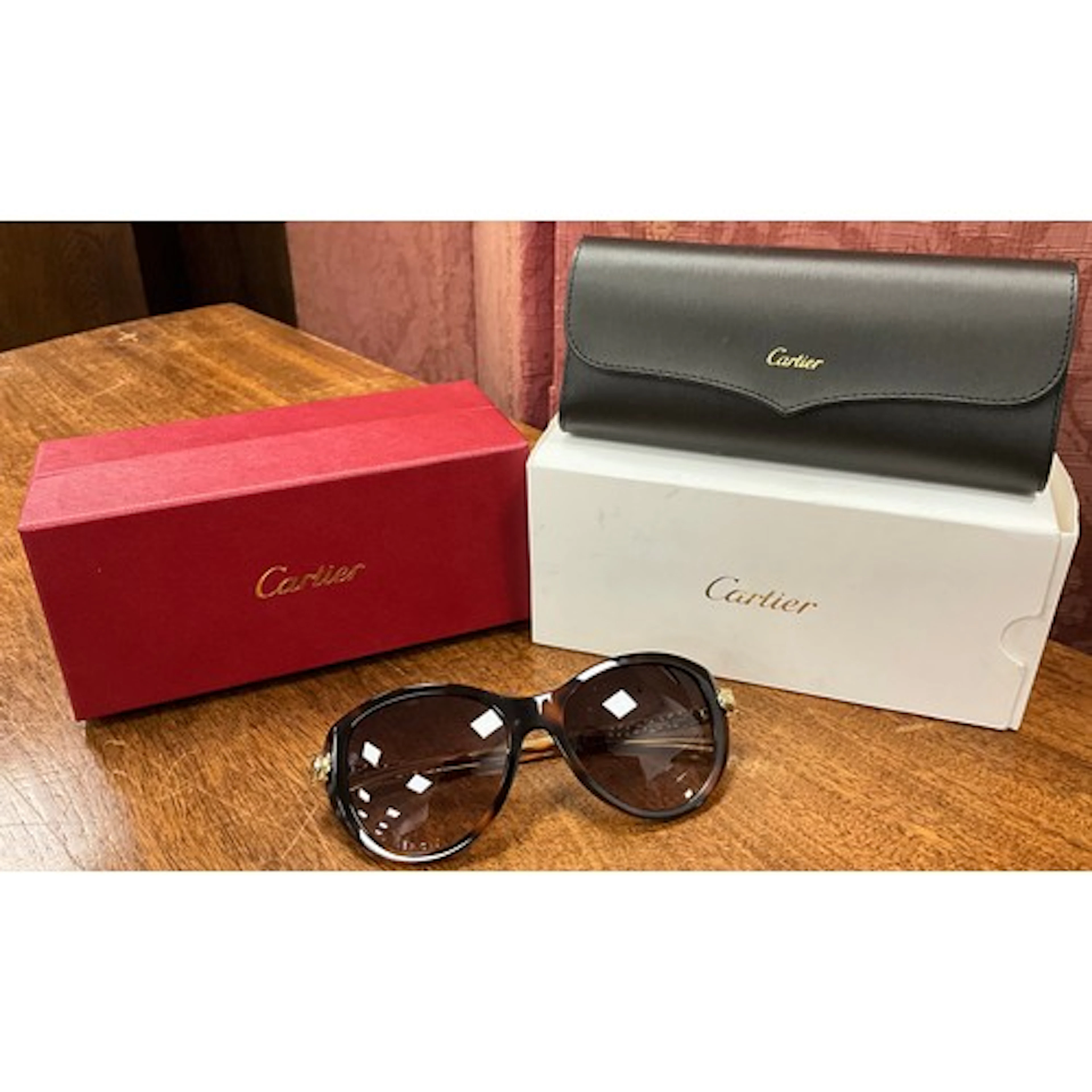 CARTIER - a pair of Panthere de Cartier tortoiseshell ladies...