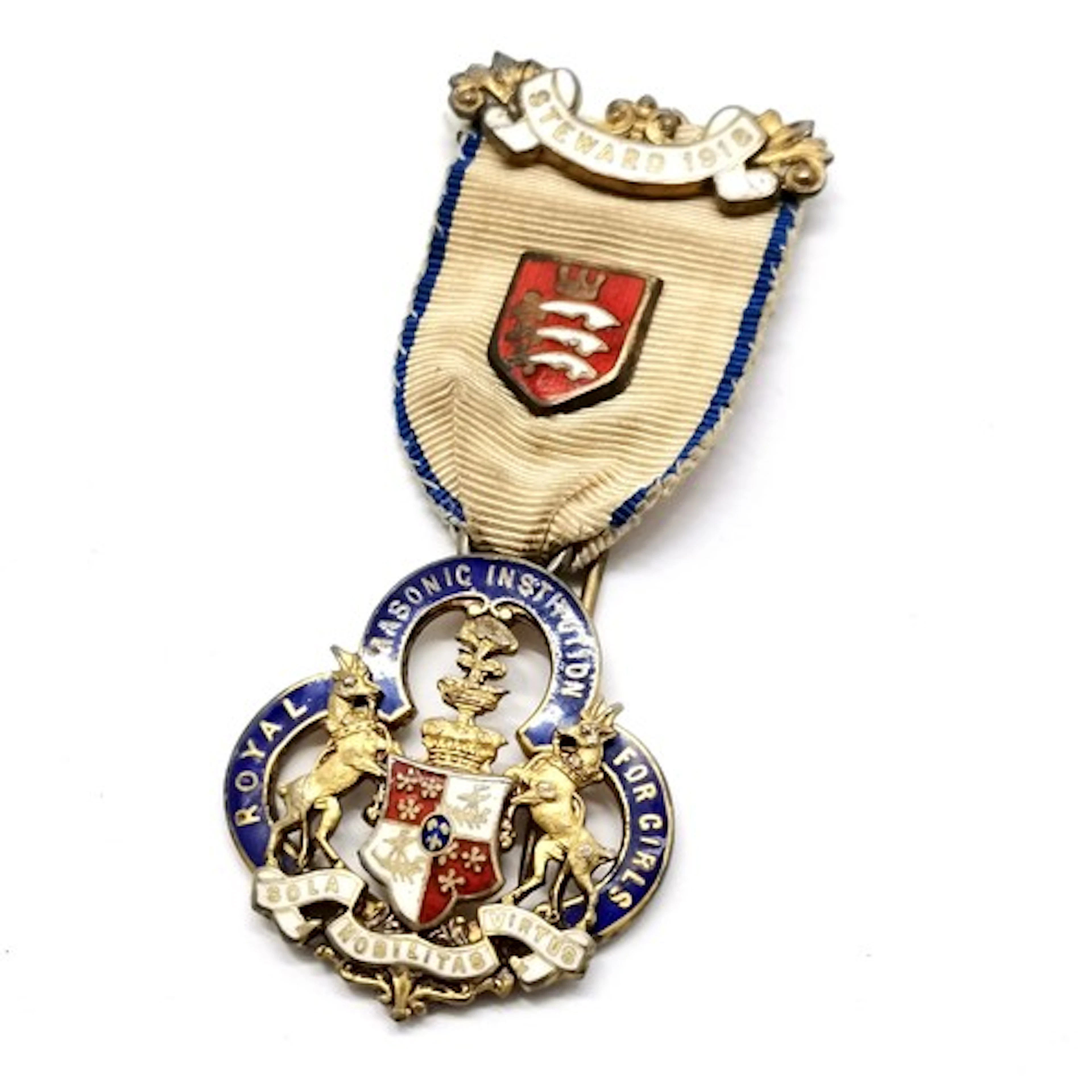 1918 Masonic silver Royal Masonic Institution for Girls stew...