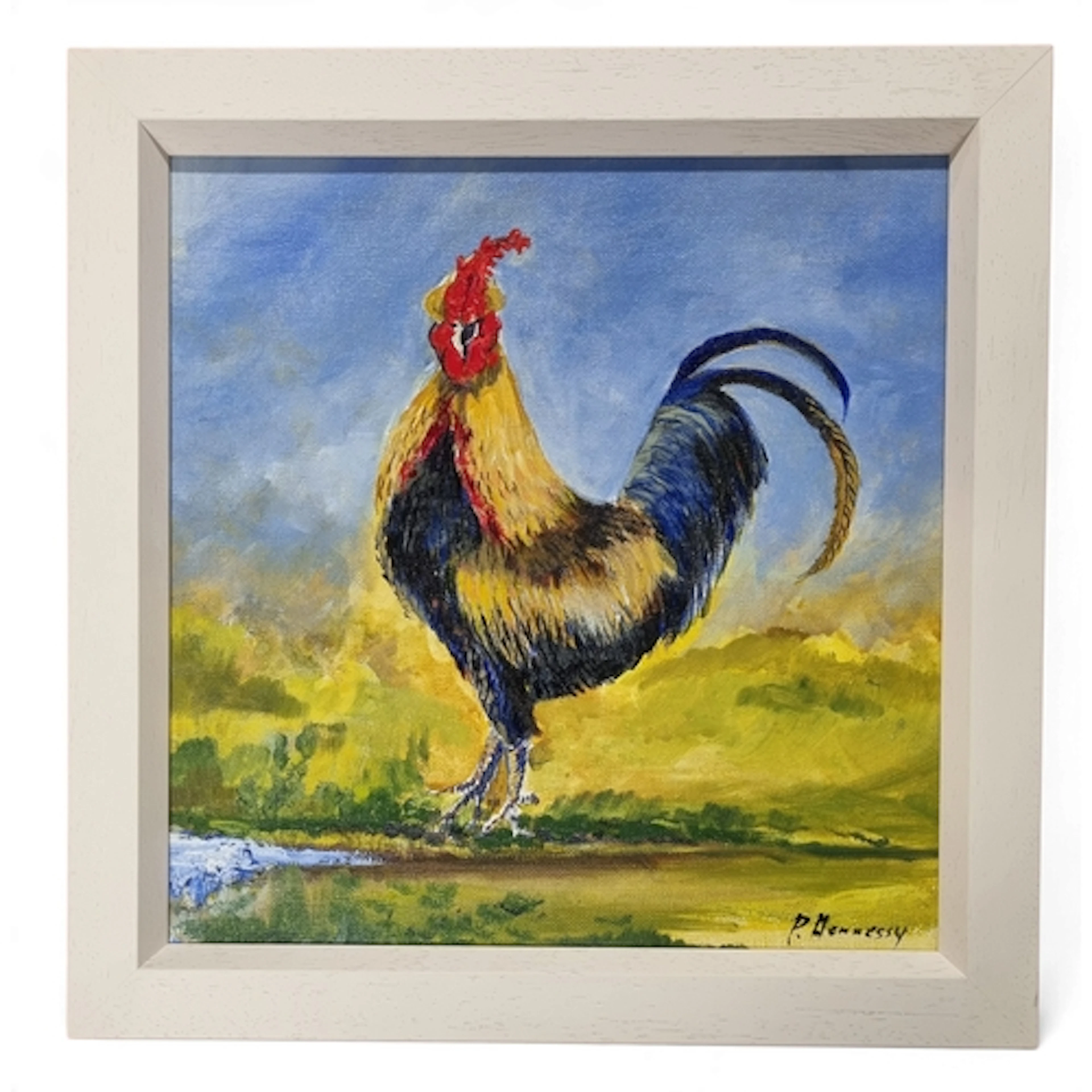 P Hennessy. A 20th Century Oil on Canvas of a Cockerel, sign...