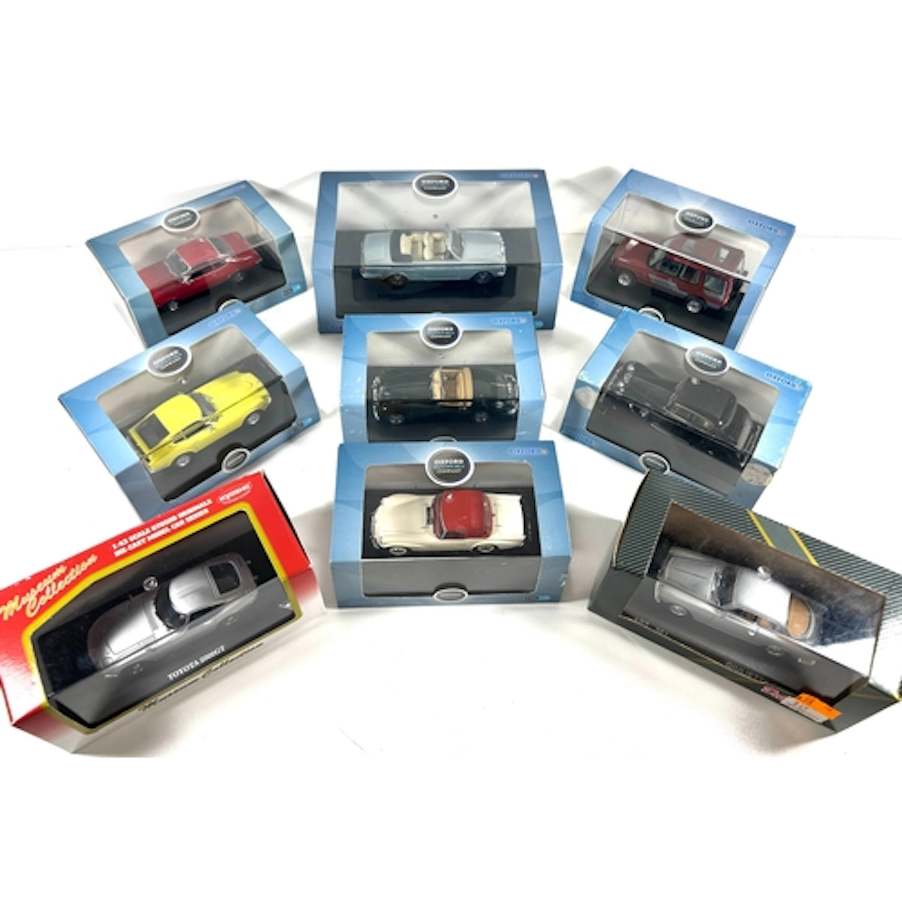 15 Various 1:43 Cars. 7x Oxford -Daimler SP250, Jaguar SS 2....