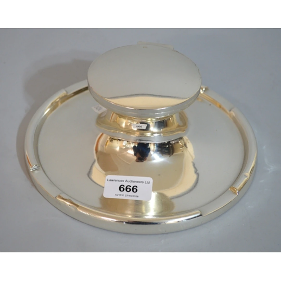 Unusual large early 20th Century Birmingham silver capstan i...