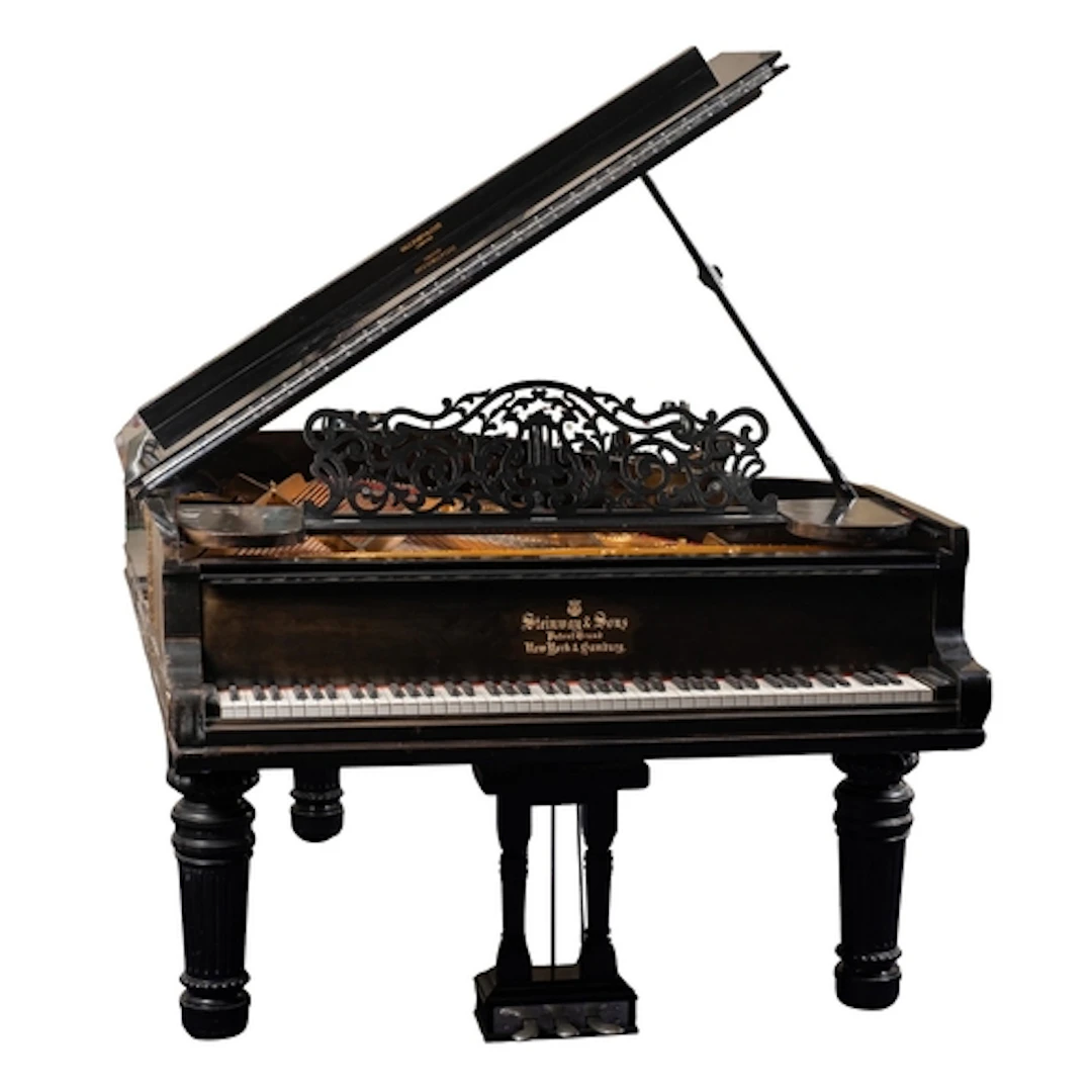 Steinway & Sons, a 5' 10'' model 'O' black lacquered grand p...