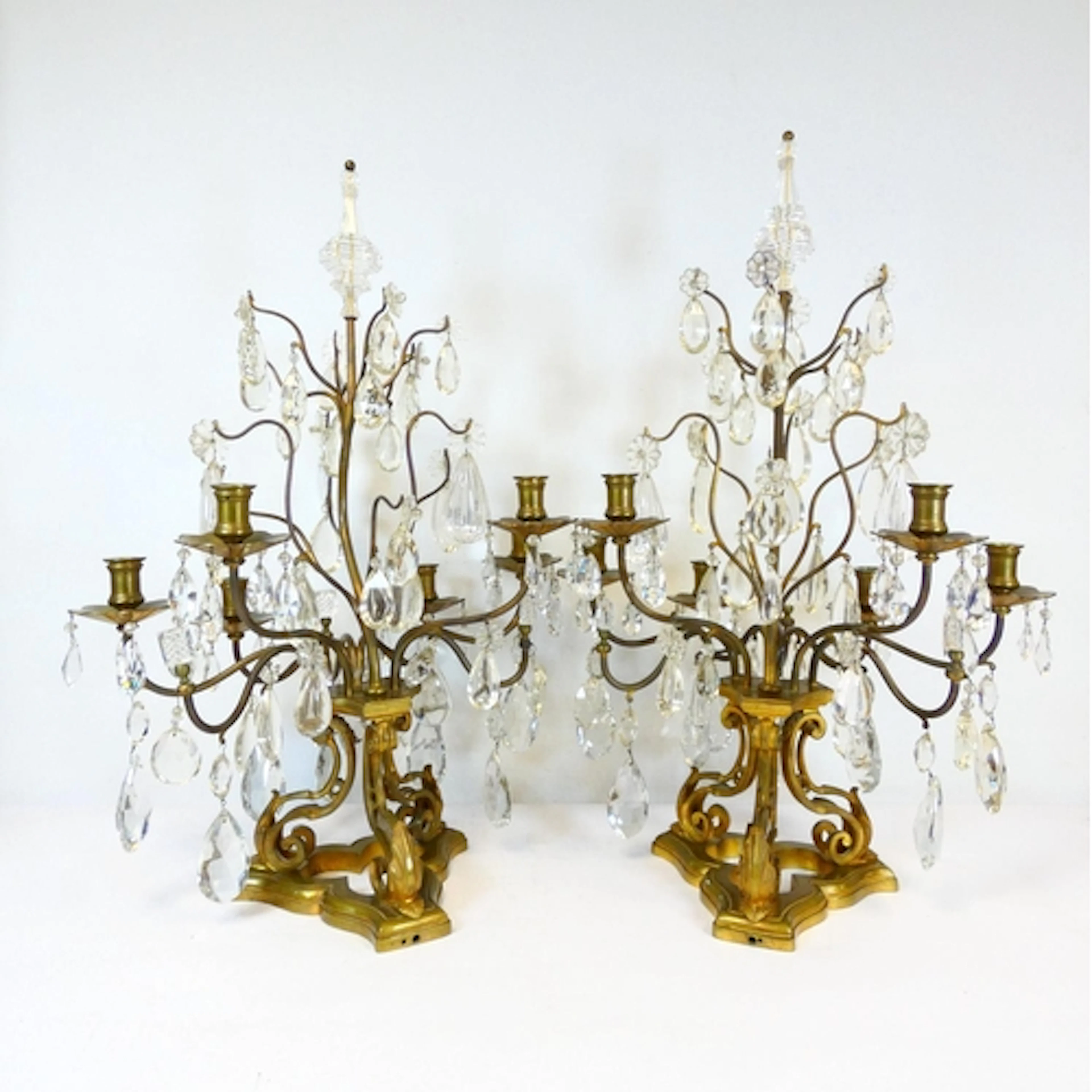 Impressive pair of French early 20th century table chandelie...
