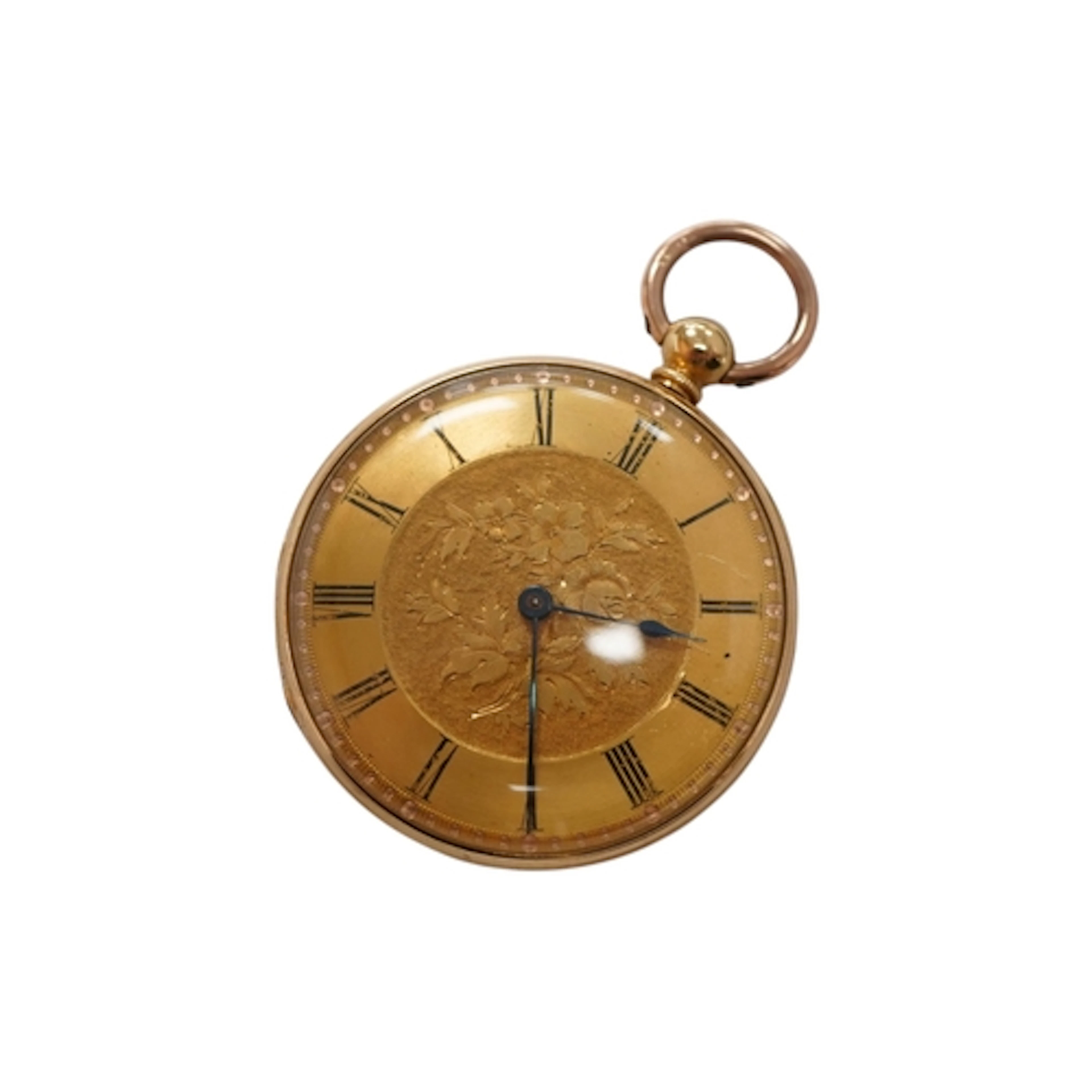 A late 19th/early 20th century unmarked yellow metal open fa...