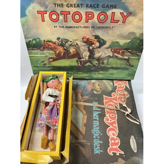 A Boxed Totopoly Board Game, A Pelham Puppet And A Kate Kopy...