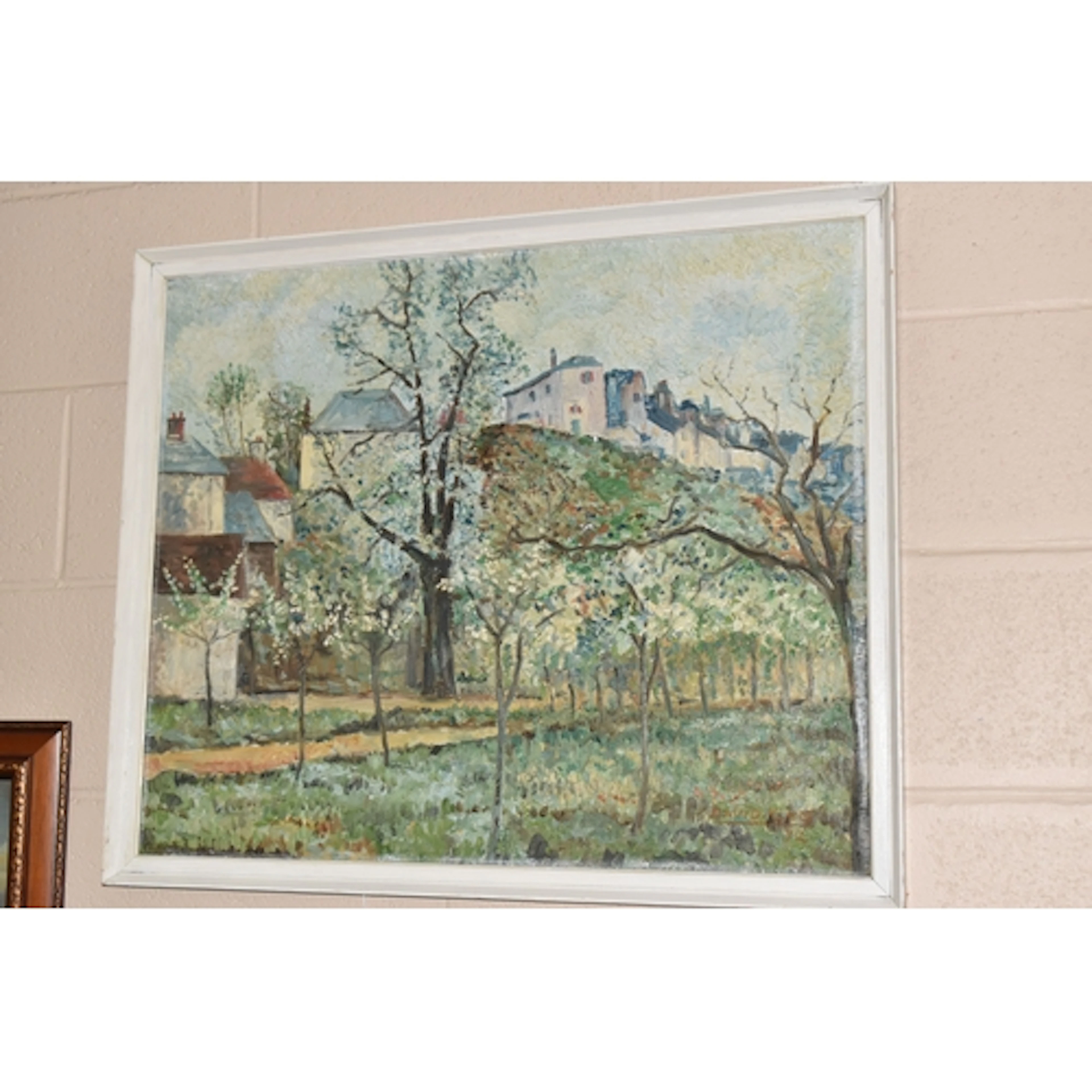 DAVID KING (20TH CENTURY) 'ORCHARD WITH FLOWERING FRUIT TREE...