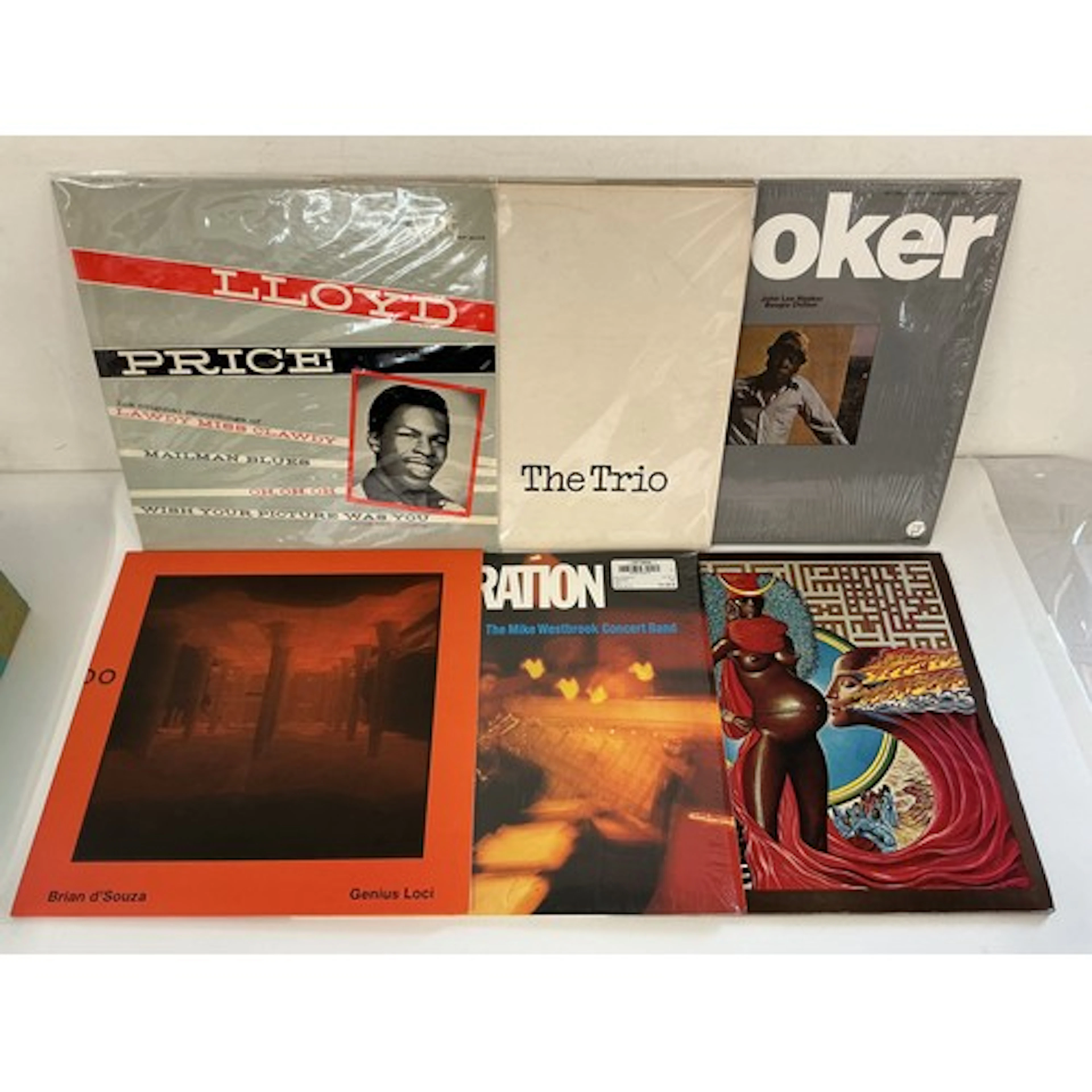 A record case of jazz and blues LPs by various artists inclu...