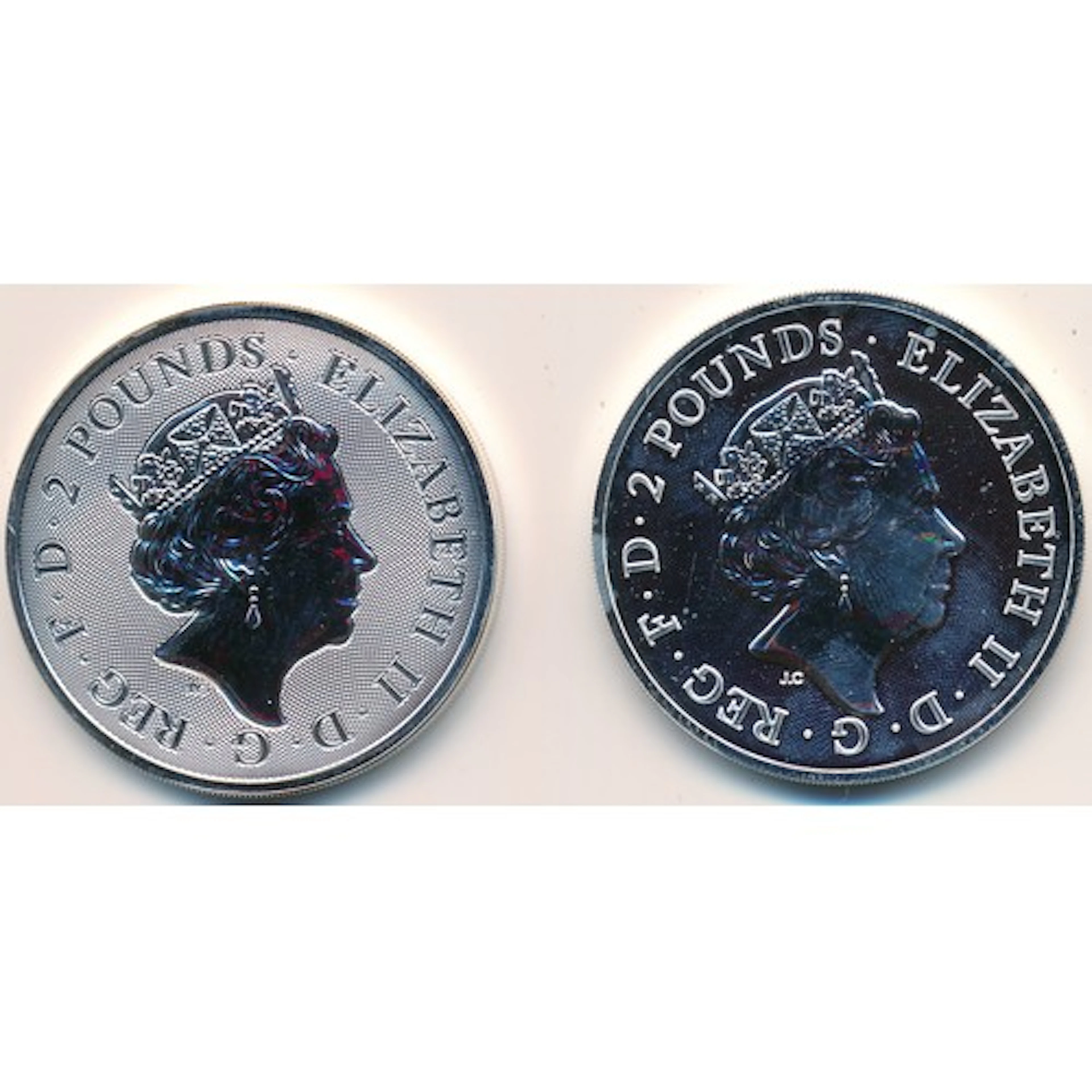 Pair of silver uncirculated £2 coin - Queen & Elton John. Bo...