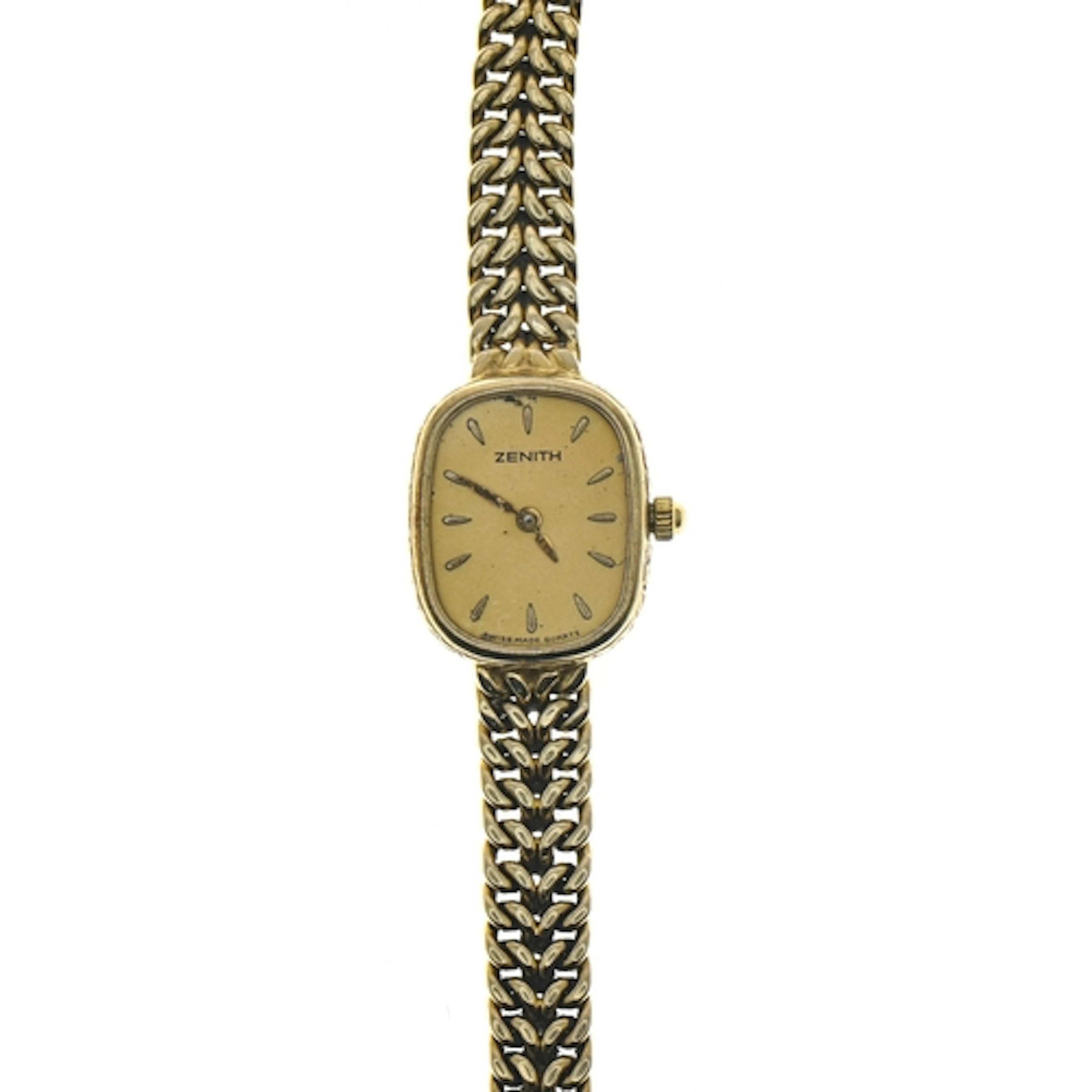 Zenith 9ct gold cased ladies quartz wristwatch with integral...