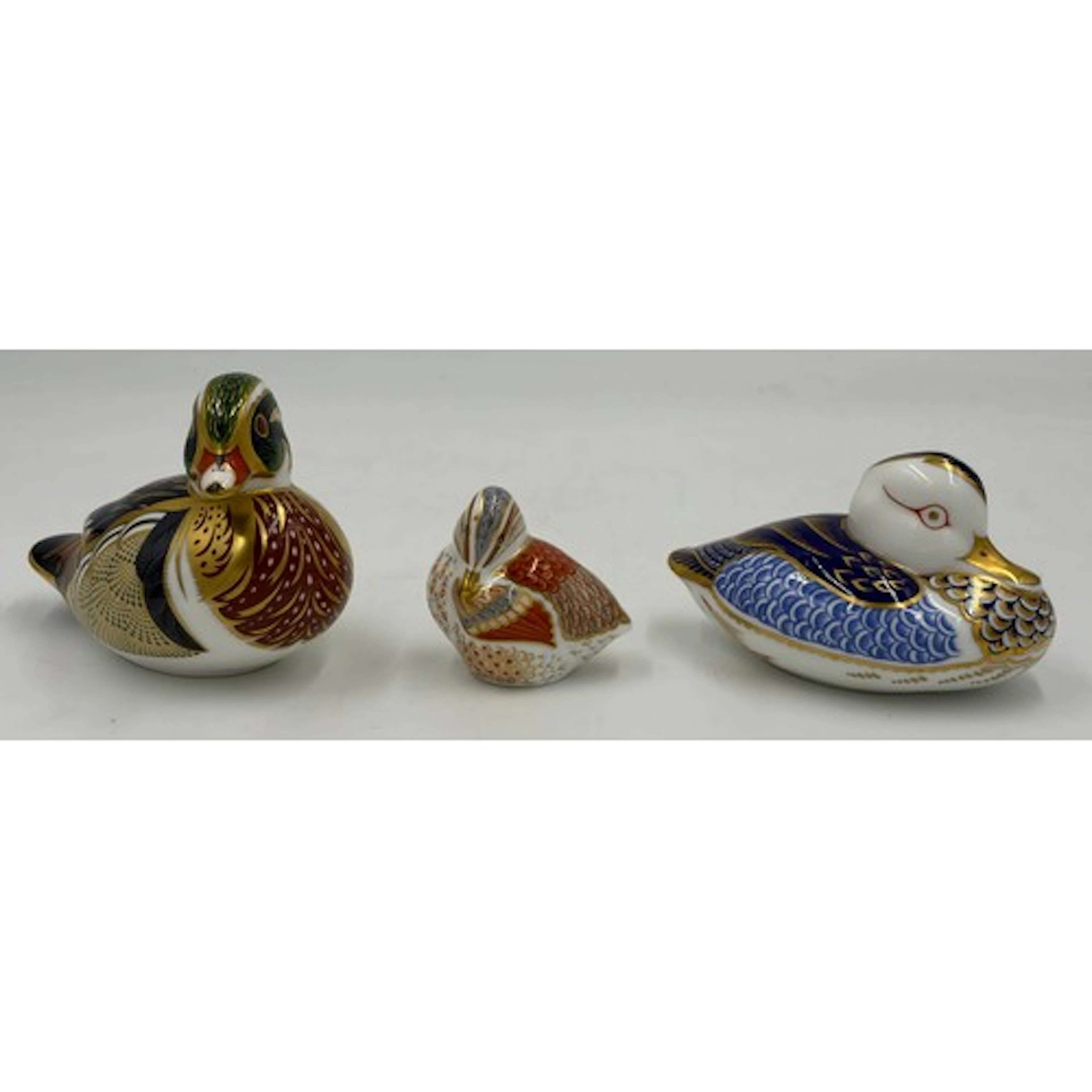 Royal Crown Derby Paperweights: 3 x ducks to include 'Caroli...