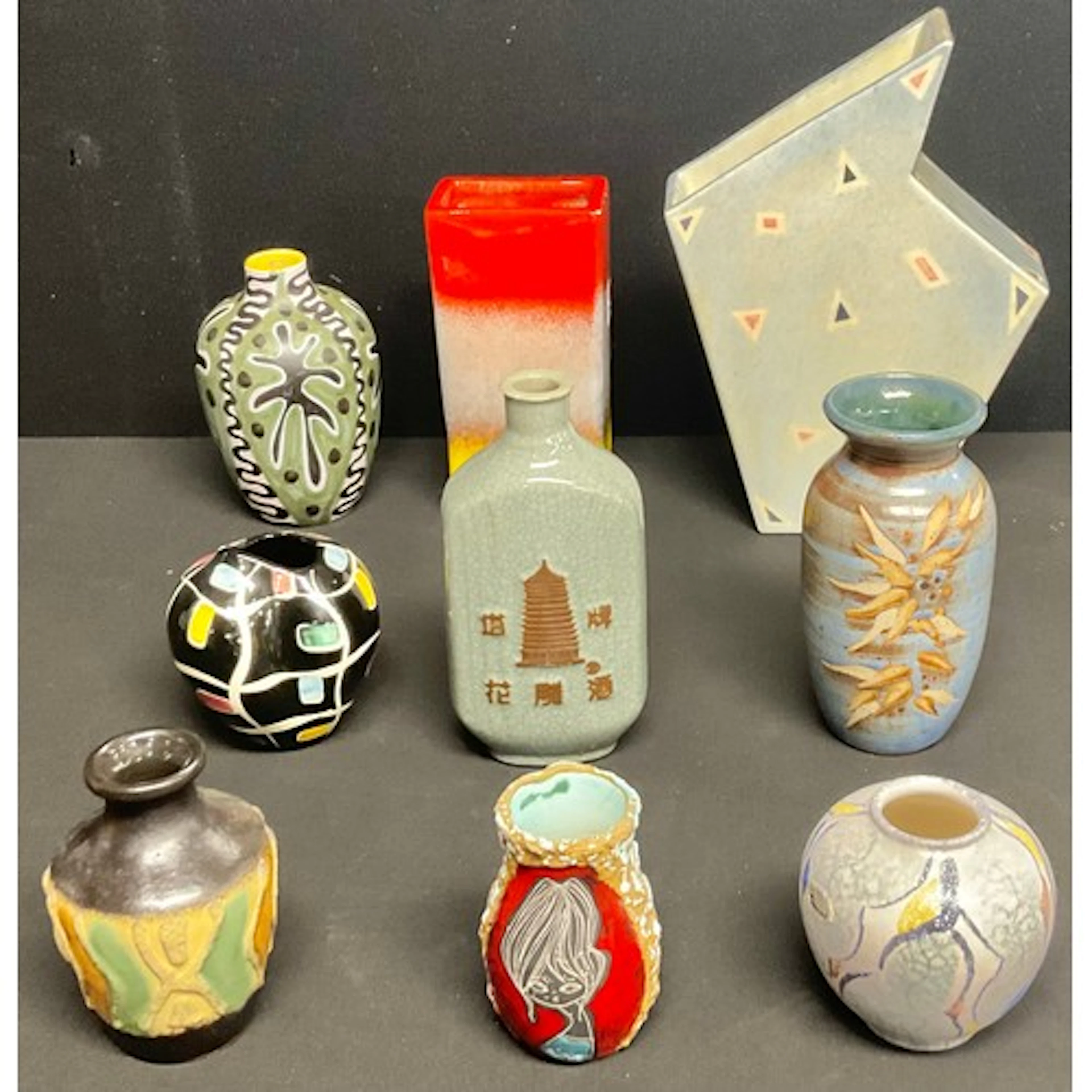 Art Pottery - a Soholm, Denmark, ovoid vase, painted with ab...