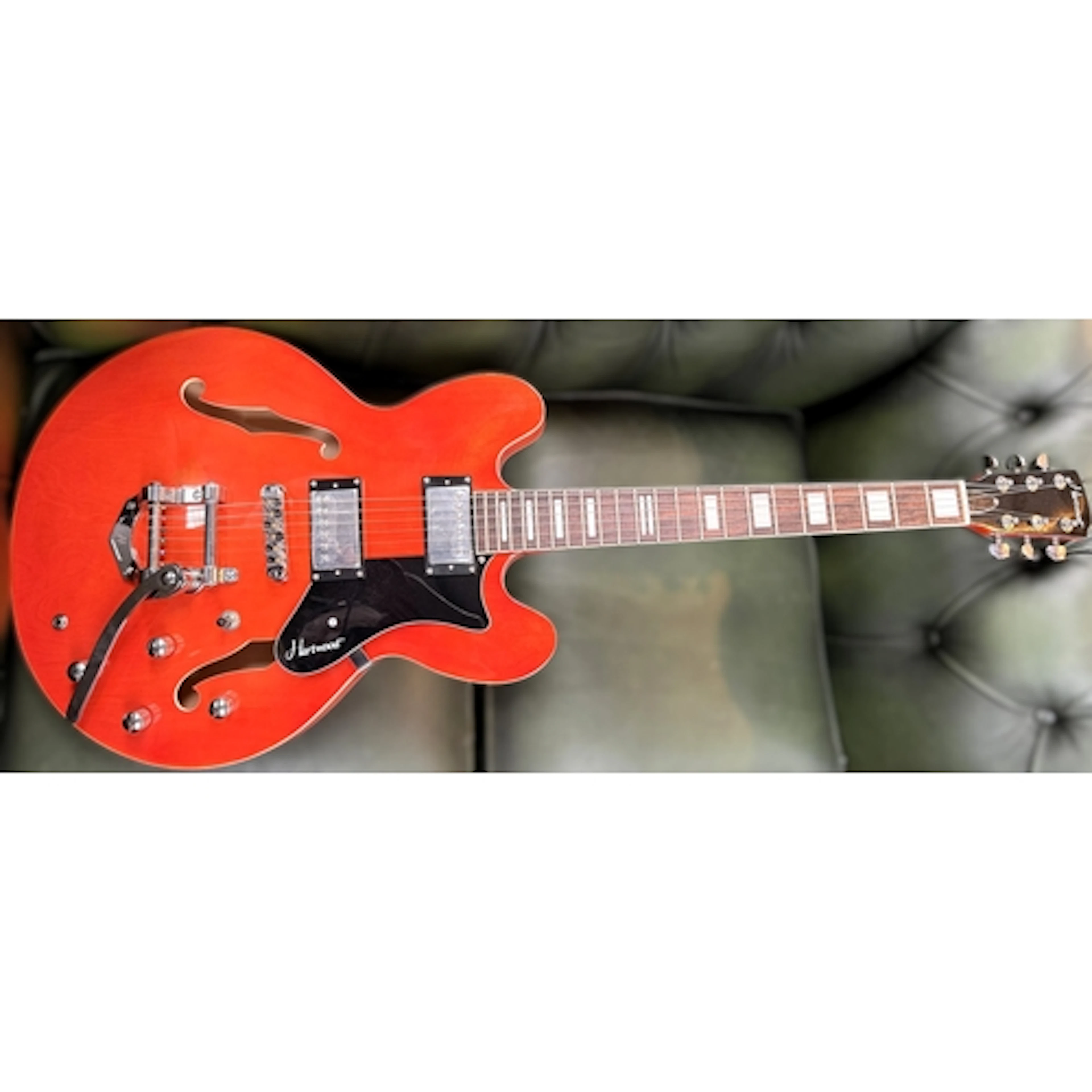 A Hartwood HW Revival Vibrato semi acoustic guitar in burnt ...