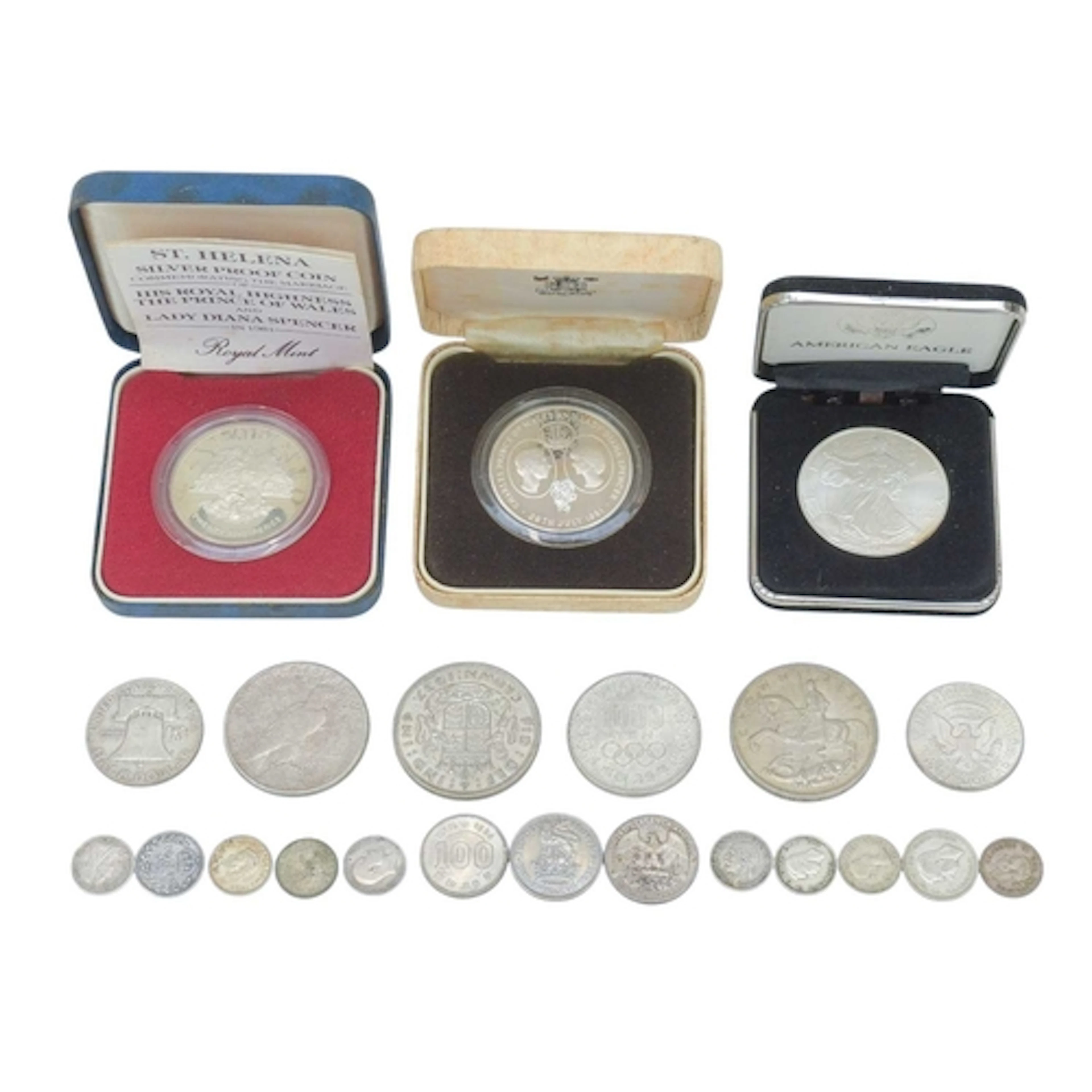 Great Britain and World Silver Coins. Lot includes:1935 and ...
